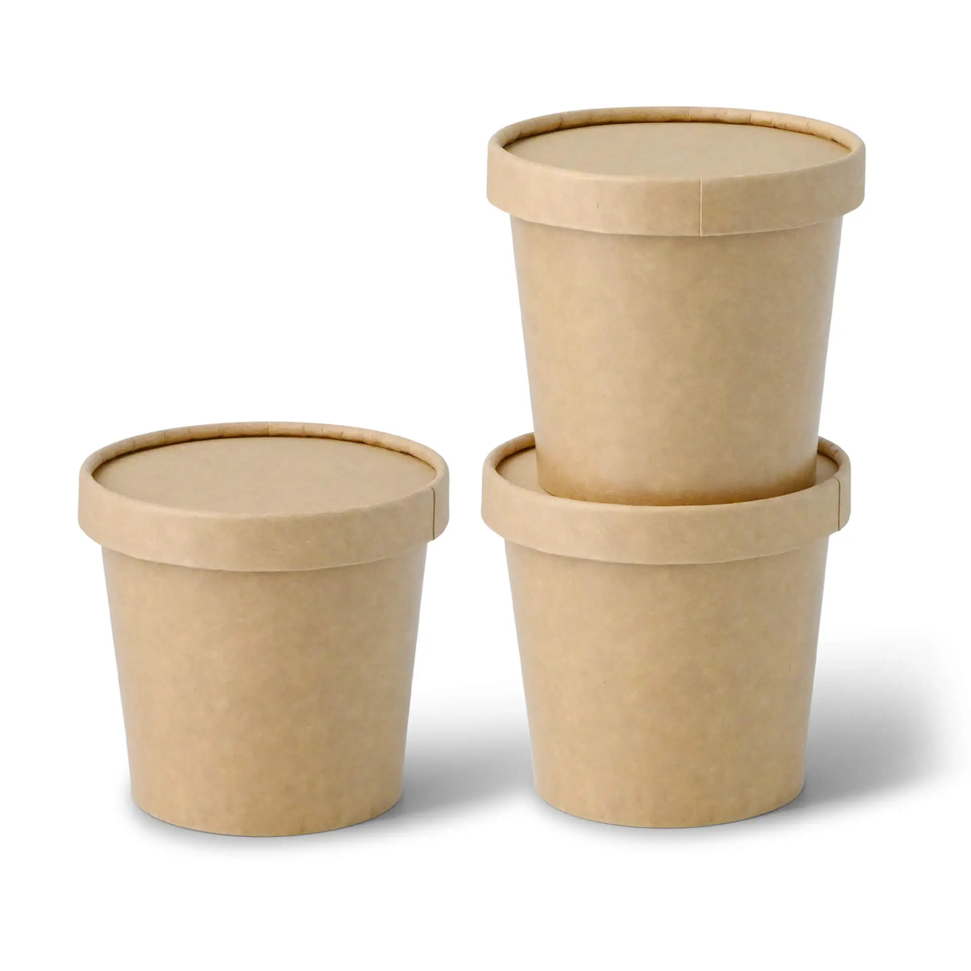 Pot à glace en carton L, 10 oz, max. 12 oz, Ø 92 mm, brun