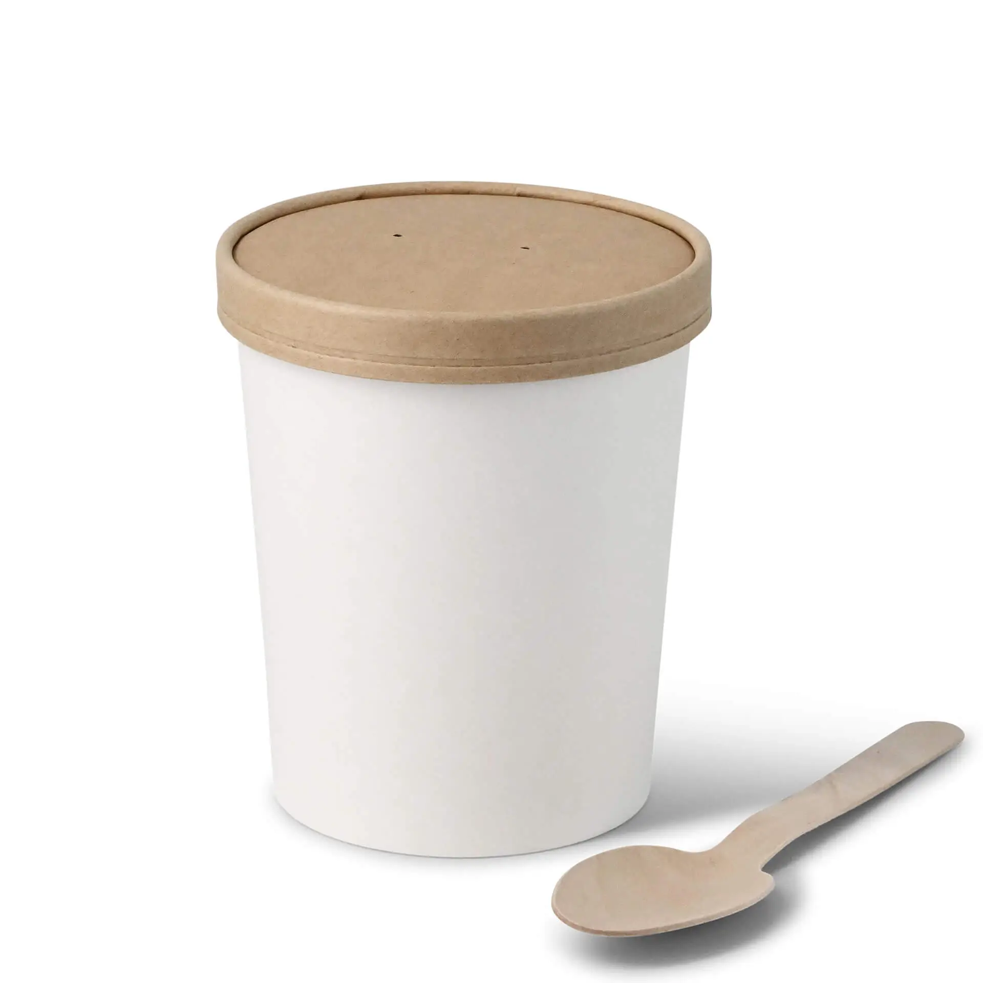 Pot premium en carton blanc, 800 ml / 32 oz, Ø 115 mm