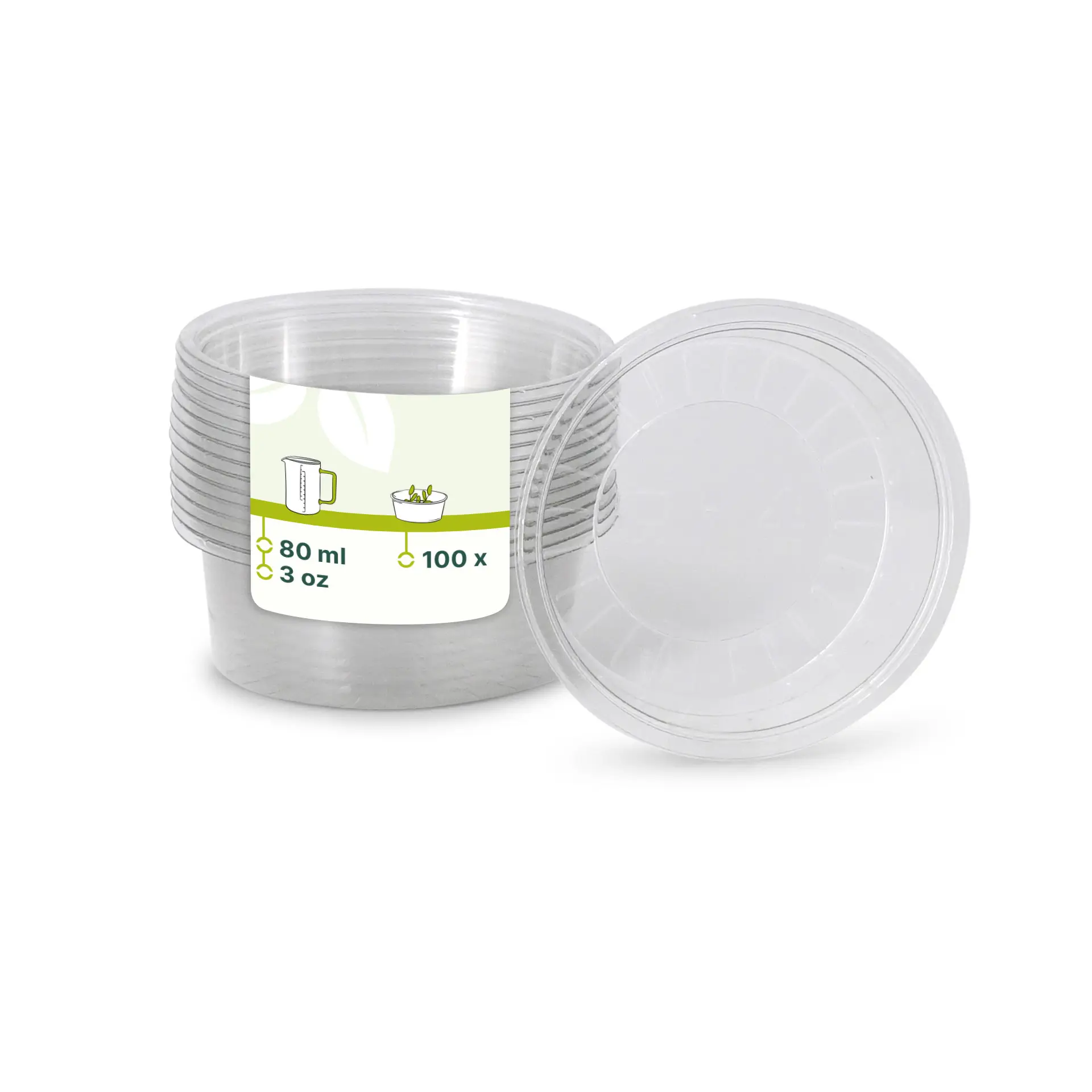 rPET-Portionsbecher 80 ml, Ø 75 mm, transparent