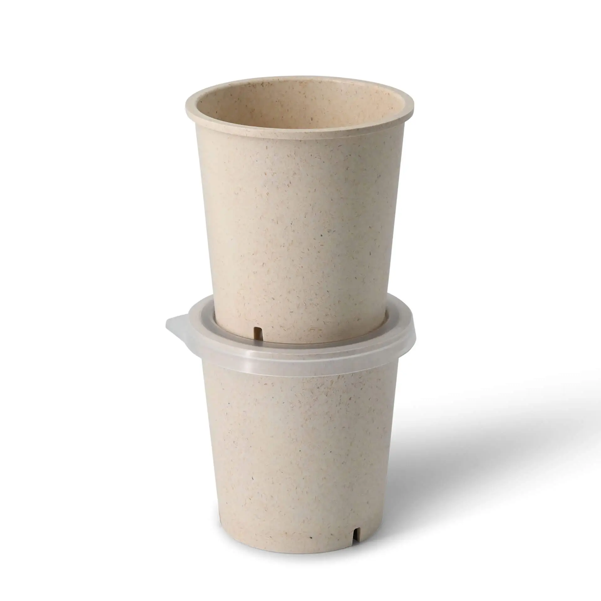 Mehrweg-Becher "merways Cup" 400 ml, Ø 95 mm, Cashew / creme-weiss