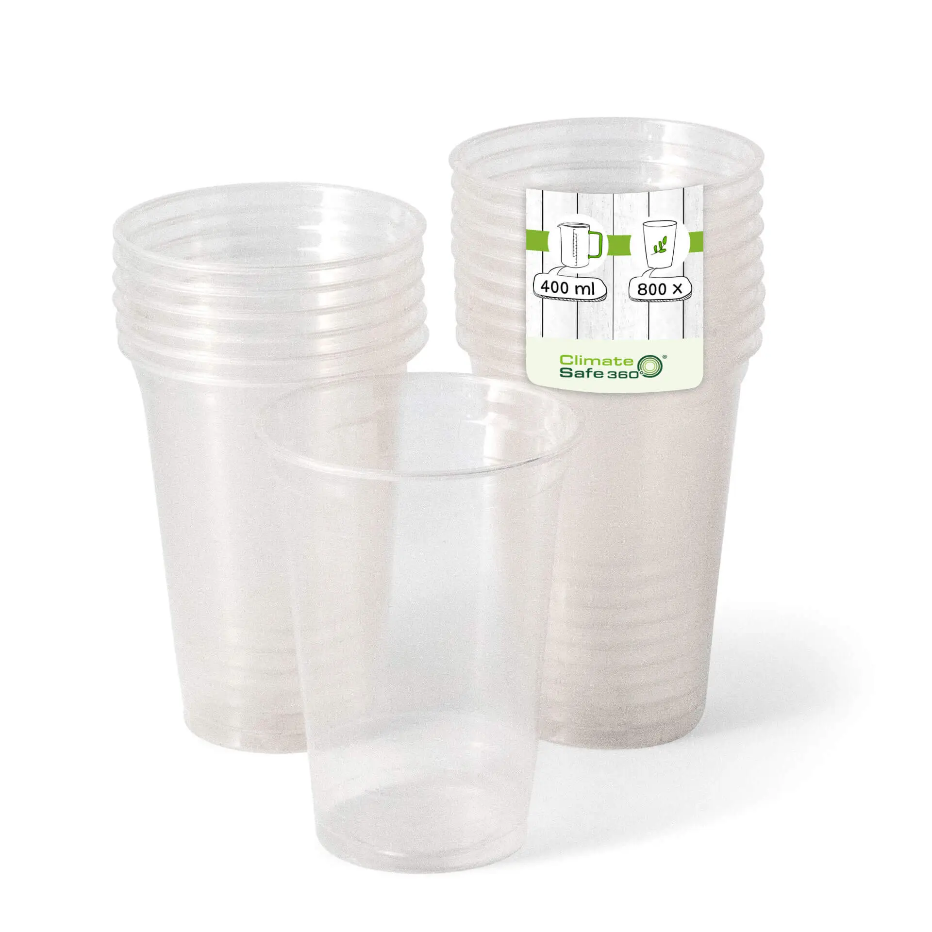 Gobelet plastique, transparent en PLA 40 cl / 16 oz, Ø 95 mm