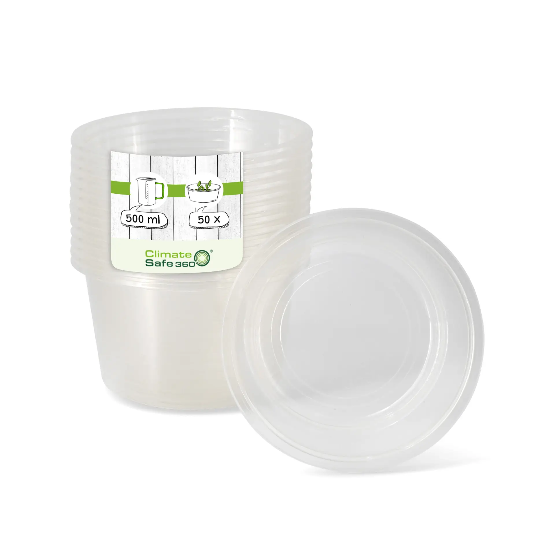 Pot deli rond en PLA, 500 ml, Ø 121 mm