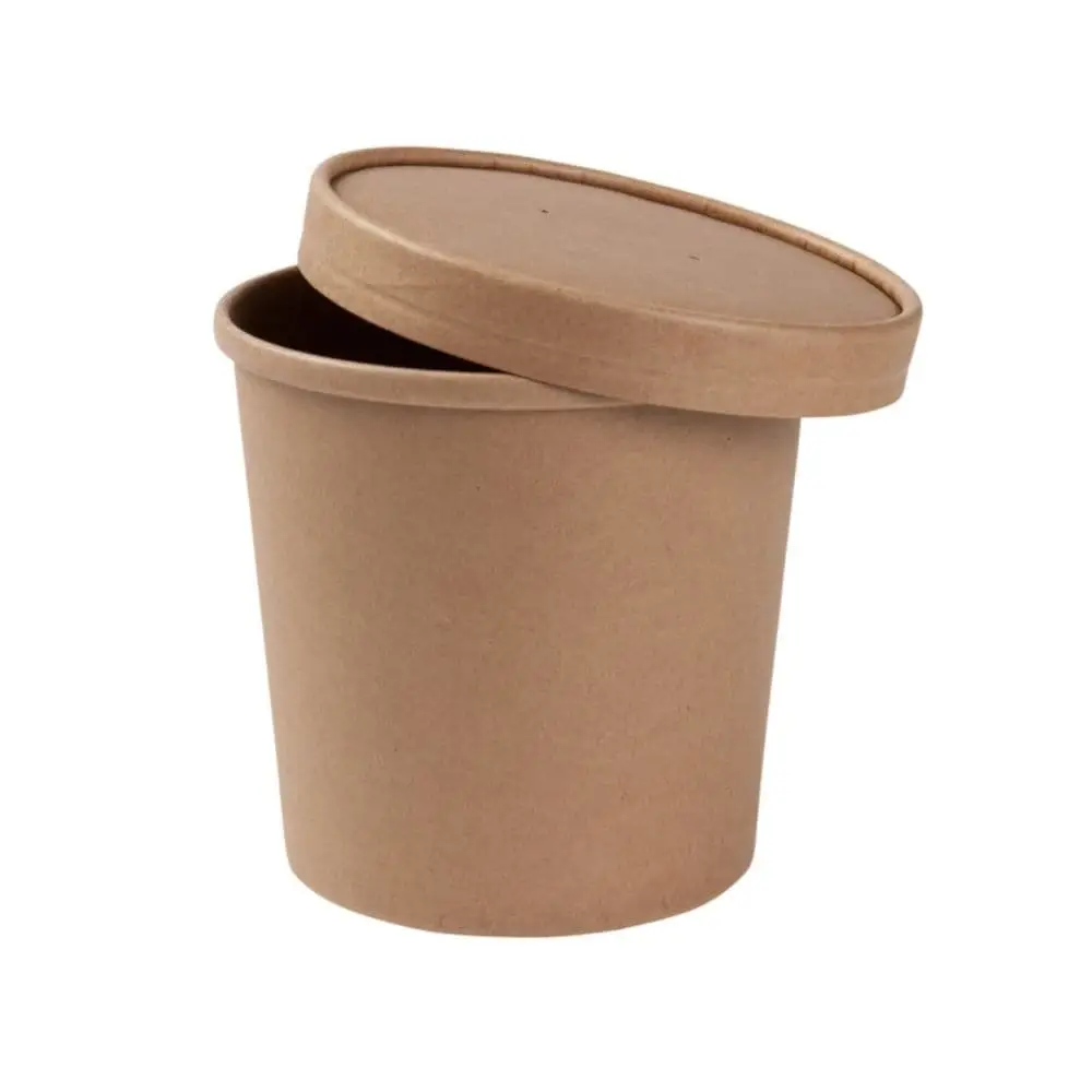 Pot premium en carton kraft brun, 600 ml / 24 oz, Ø 115 mm