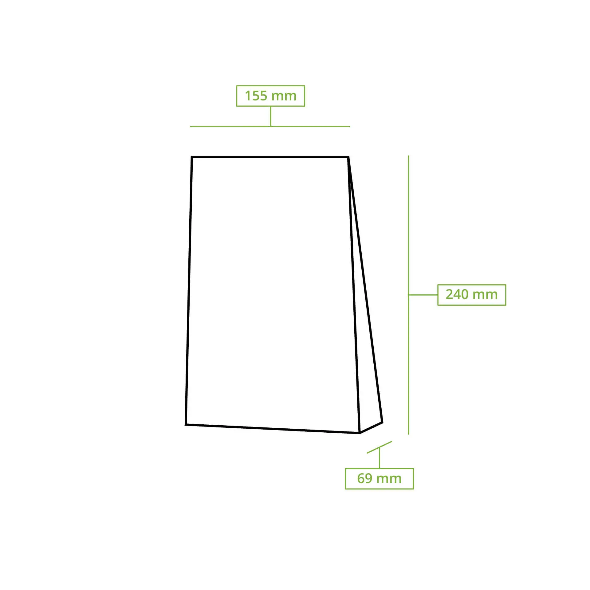 Blockbeutel m. Fenster L, 15,5 x 7 x 24,5 cm, PP-Folie, braun, Clipband, Kraftpapier