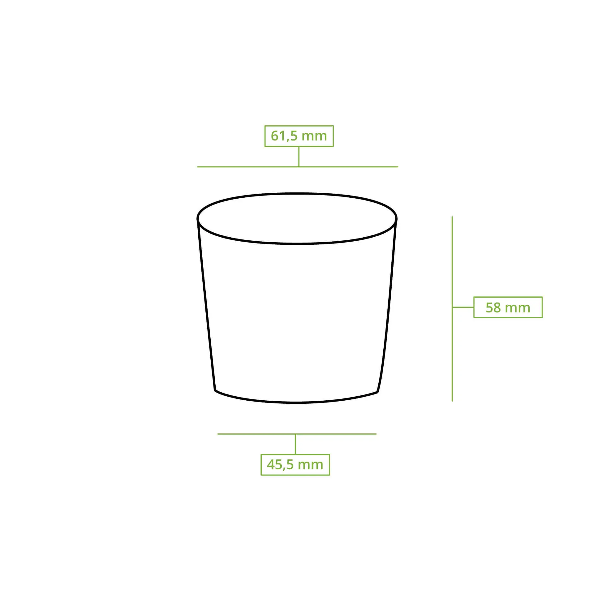 Papp-Portionsbecher 75 ml, Ø 62 mm, ungebleicht