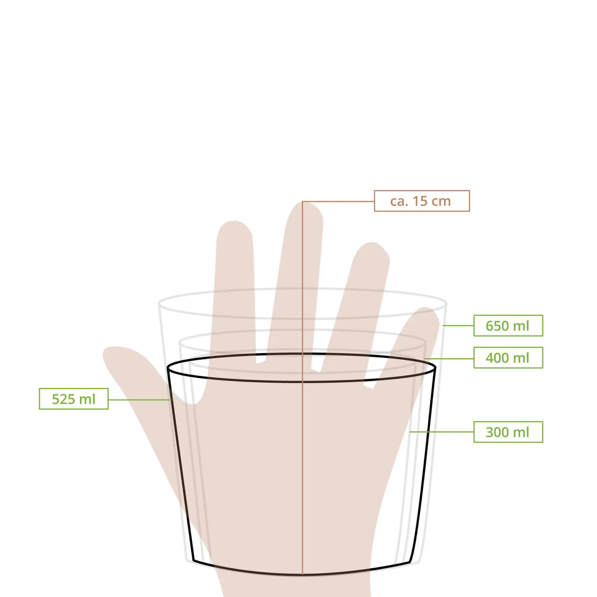 Suppenbecher to go aus Karton 525 ml, Ø 114 mm, braun, Icons