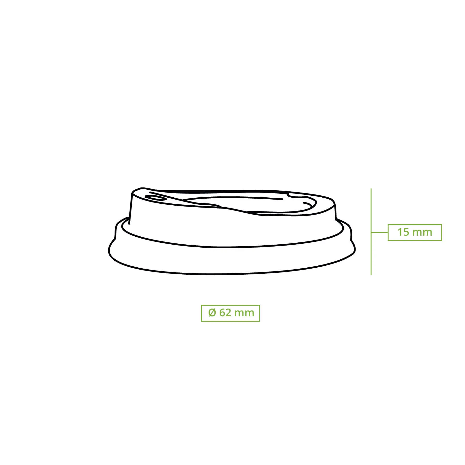 CPLA-Deckel Ø 62 mm, weiss, Trinköffnung