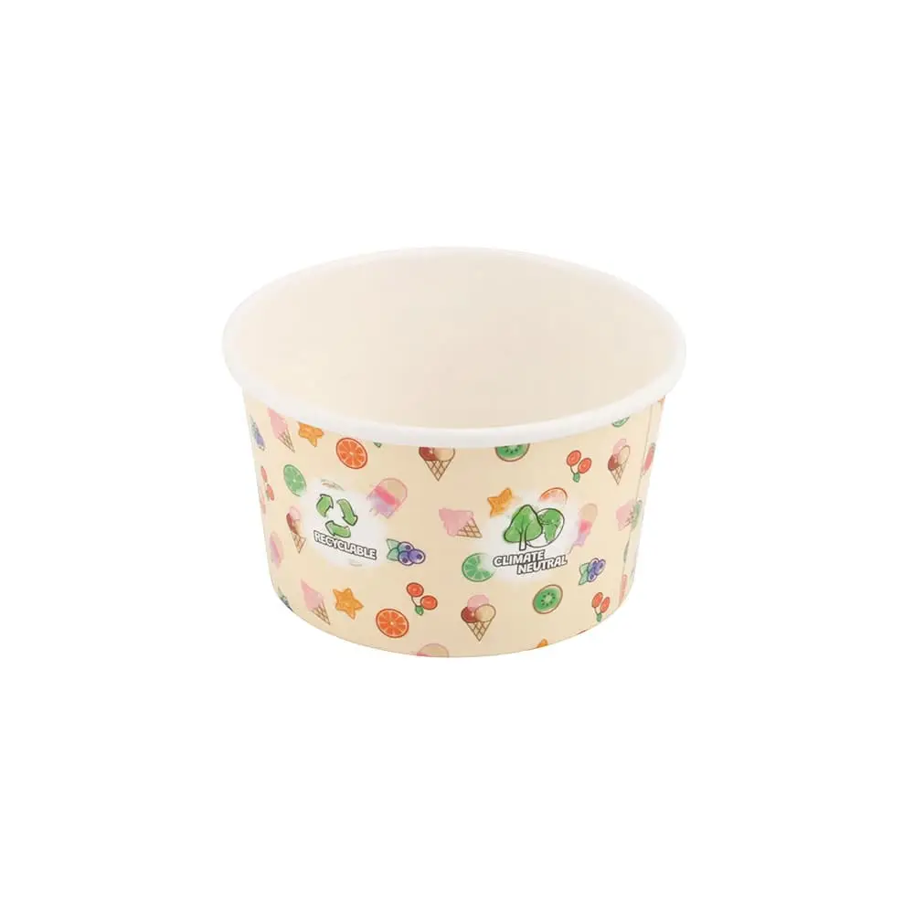 Pots à glace en carton 150 ml / 6 oz, jaune