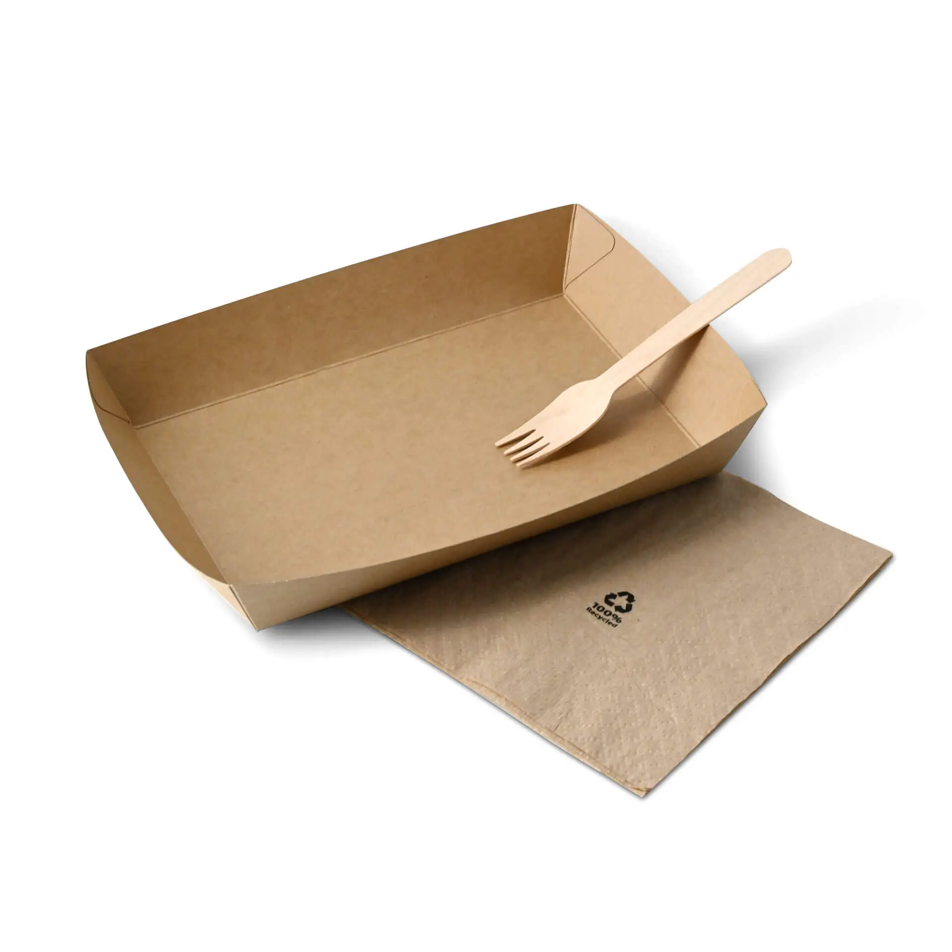 Barquettes en carton 1250 ml, 27 x 20 x 3,5 cm, marron