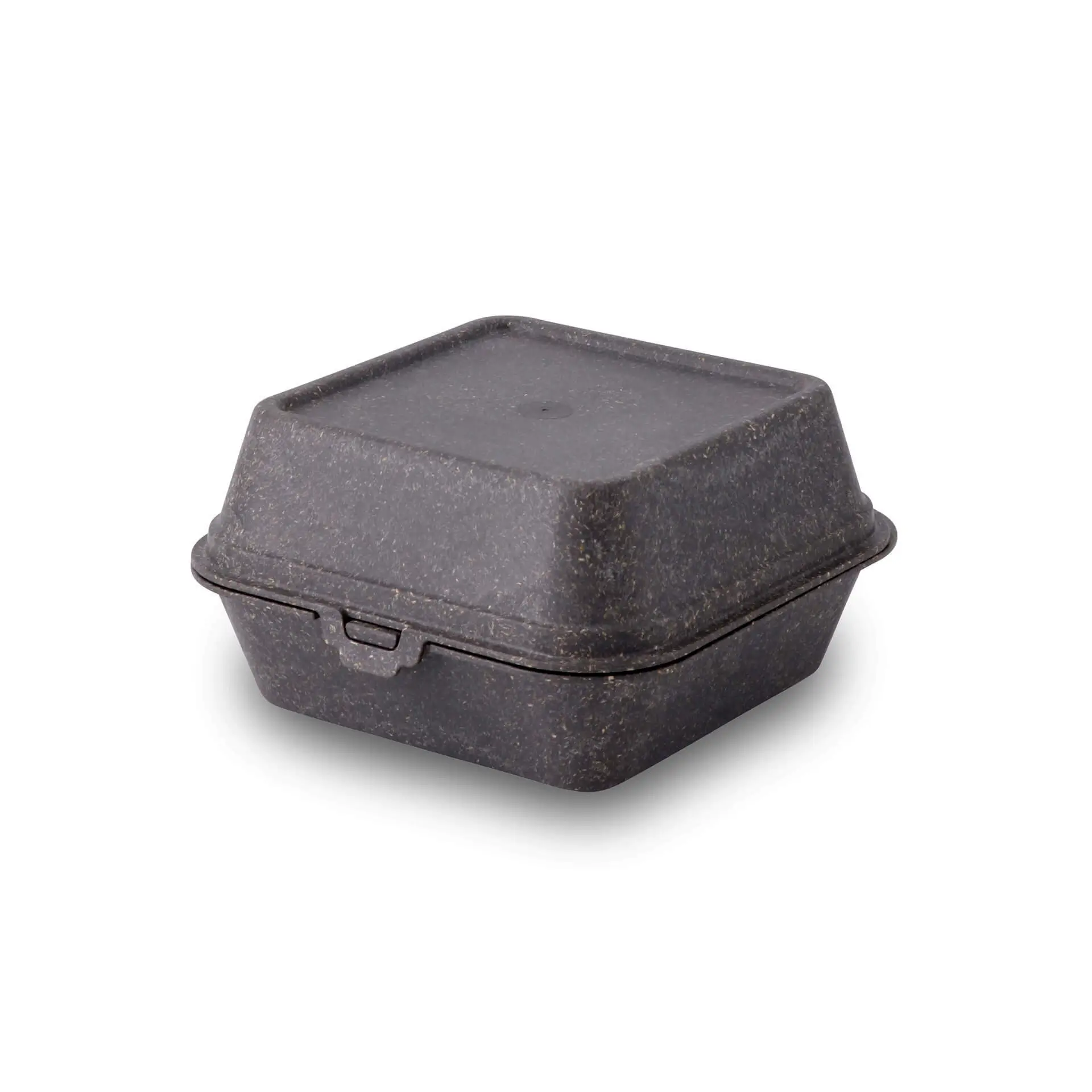 Mehrweg Burgerboxen "merways Box" 16 x 15 x 8,5 cm, Pfeffer / grau