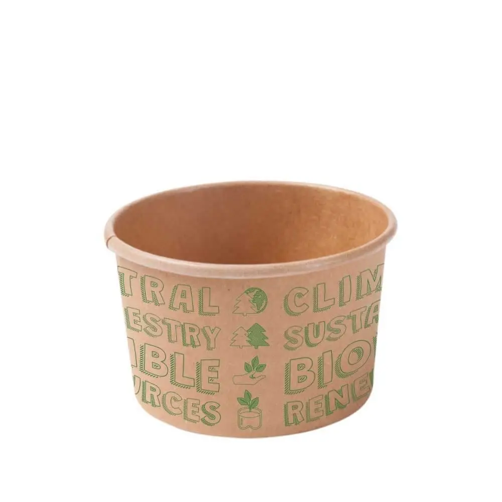 Pots à glace en carton 150 ml / 6 oz, non blanchi, EcoUp