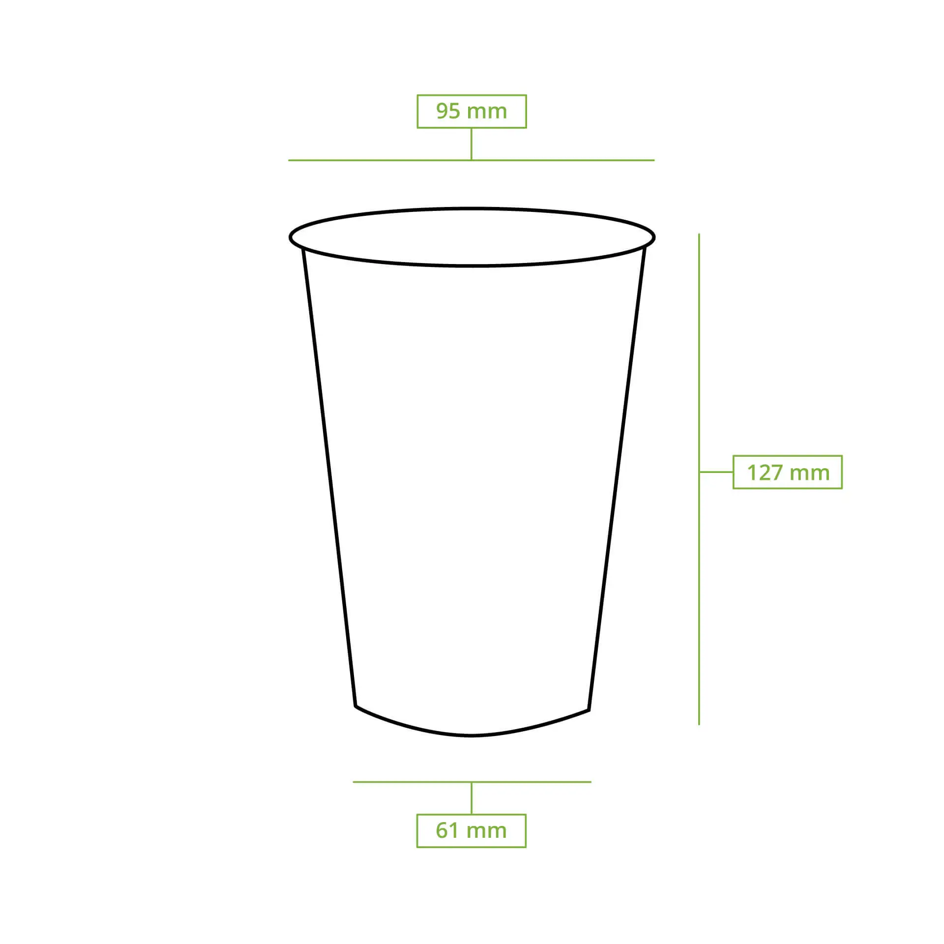 Gobelet transparent en rPET 40 cl / 16 oz, Ø 95 mm