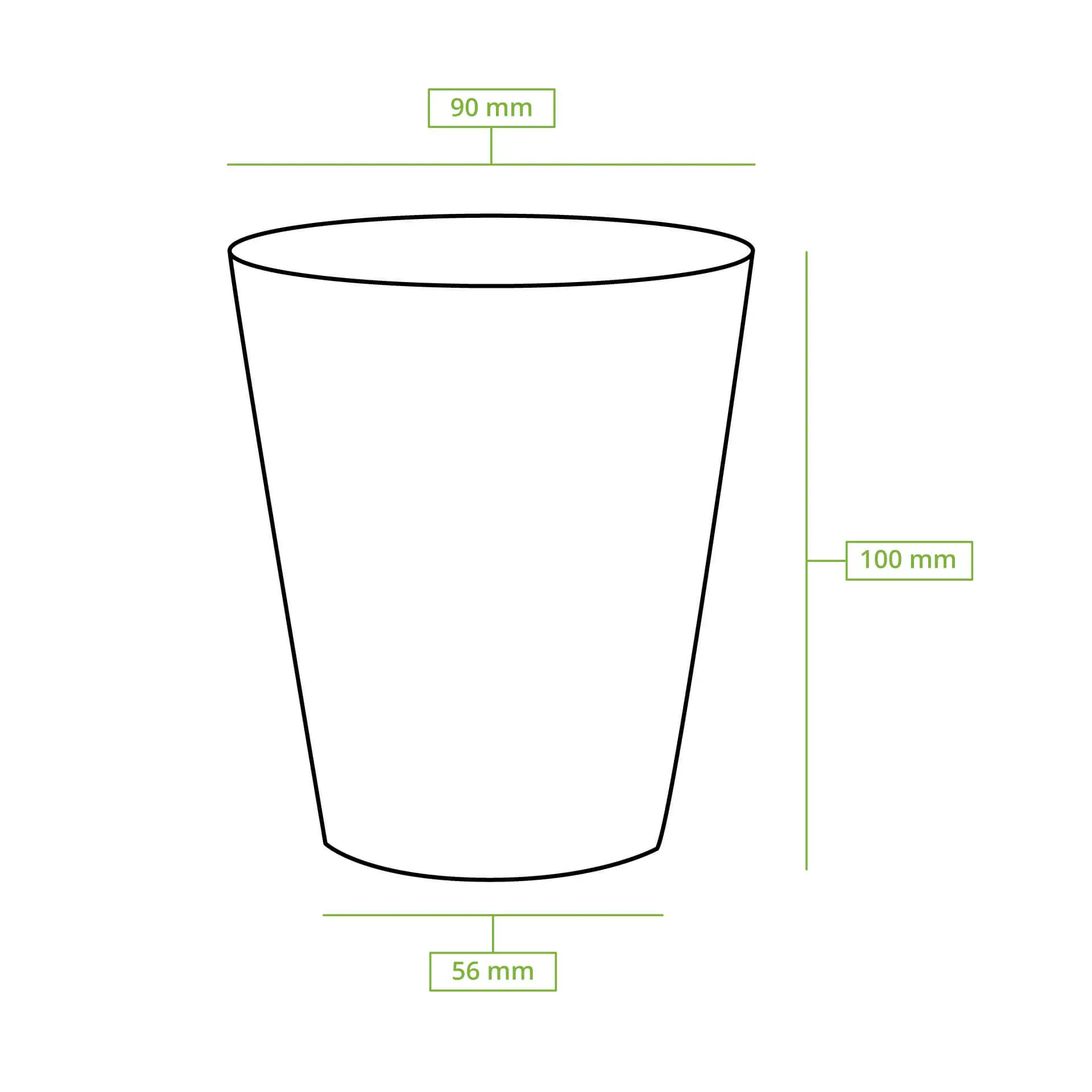 Pappbecher 250 ml / 10 oz, Ø 90 mm, weiss