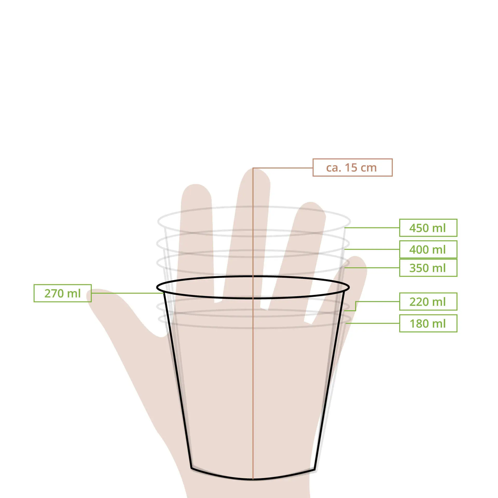 Eisbecher aus Pappe M, 200 ml, max. 270 ml, Ø 92 mm, weiss