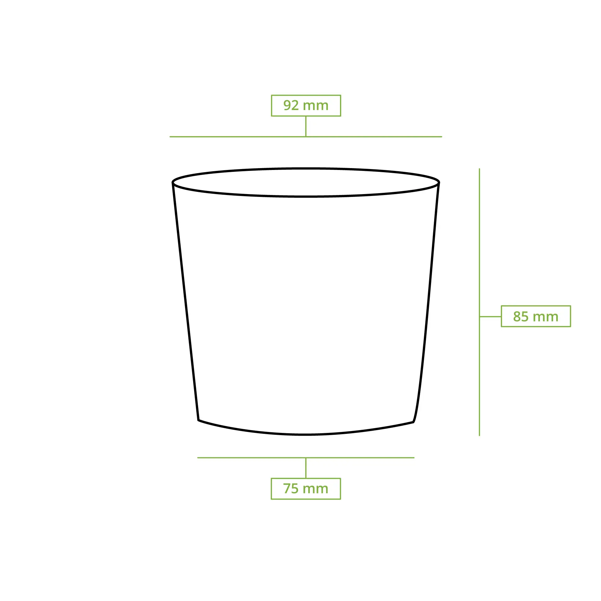 Suppenbecher to go aus Karton 300 ml, Ø 91 mm, braun, Icons