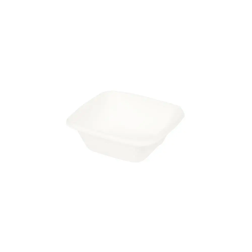 Portionsbecher aus Zuckerrohr 70 ml, 80 x 80 x 27 mm, quadratisch