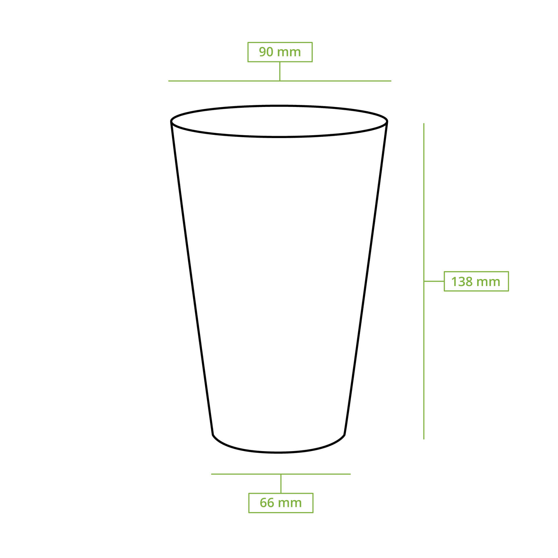 Mehrwegbecher 500 ml, Ø 90 mm, PP, transparent