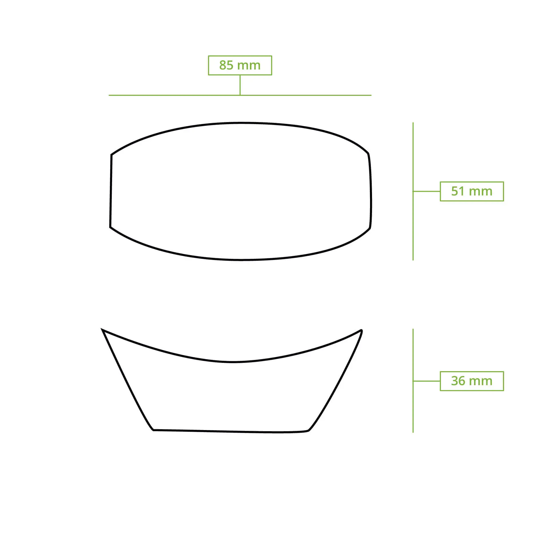 Bateau en carton pour amuses bouche, 200 ml, 13 x 10 x 3 cm