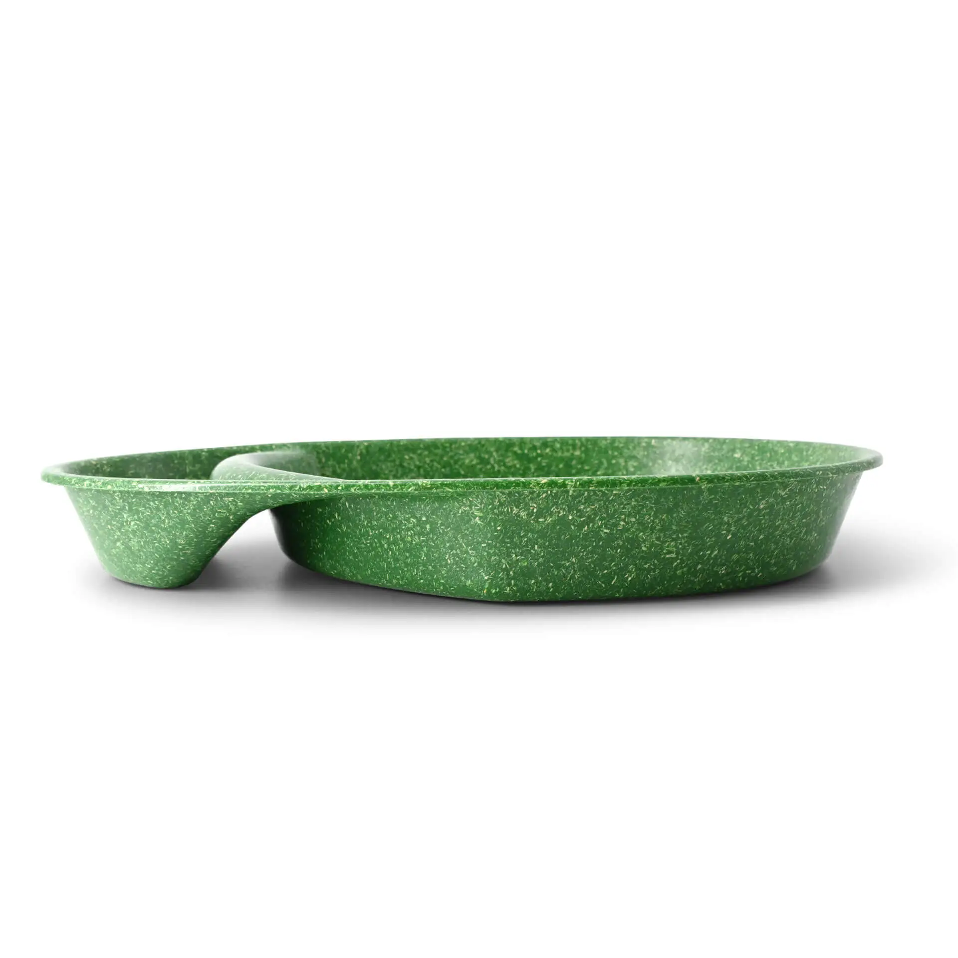 Assiette repas réutilisable "merways Plate" 27,5 x 20 x 3,5 cm, 2 compartiments, ovale, vert foncé