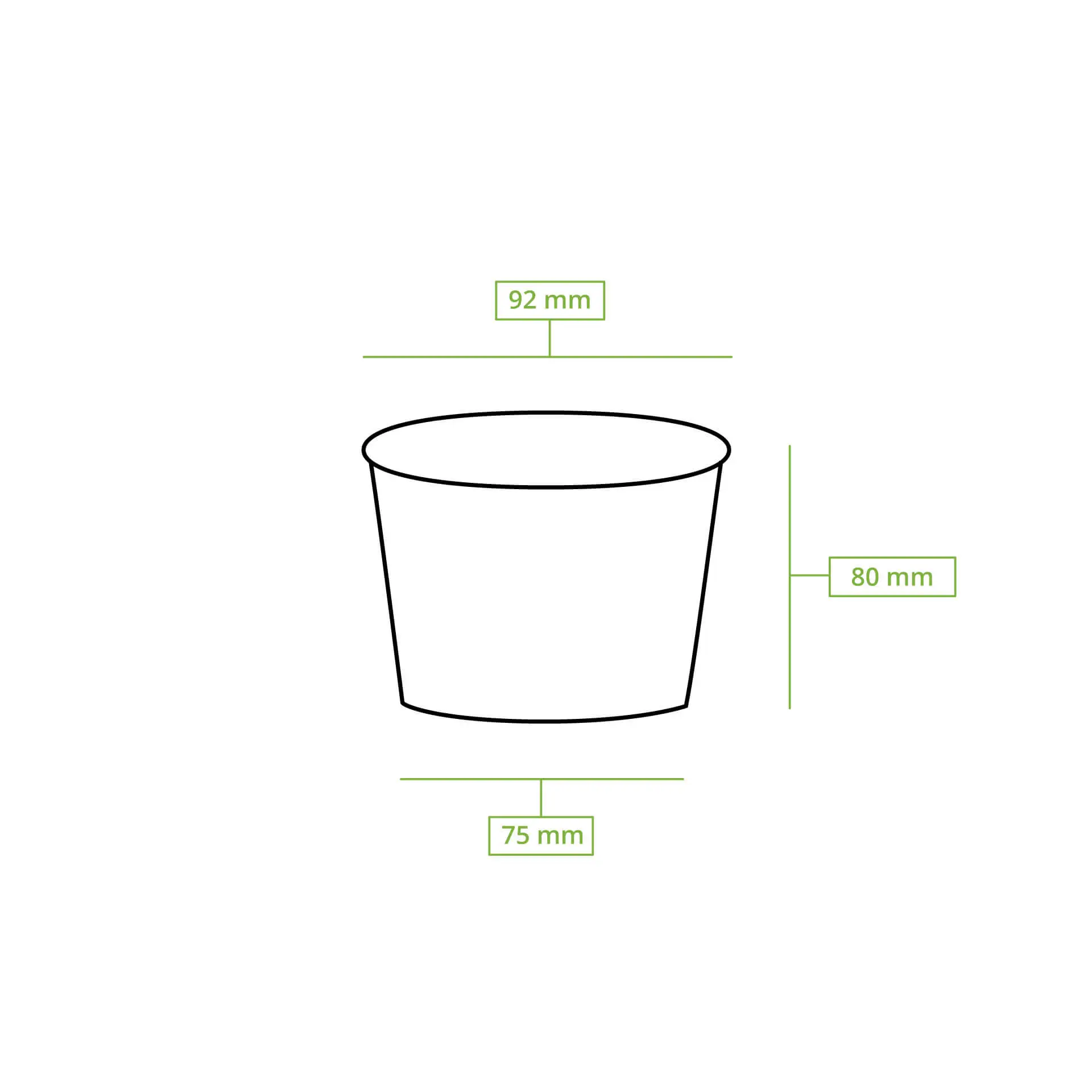 Eisbecher aus Pappe L, 250 ml, max. 350 ml, Ø 92 mm, weiss