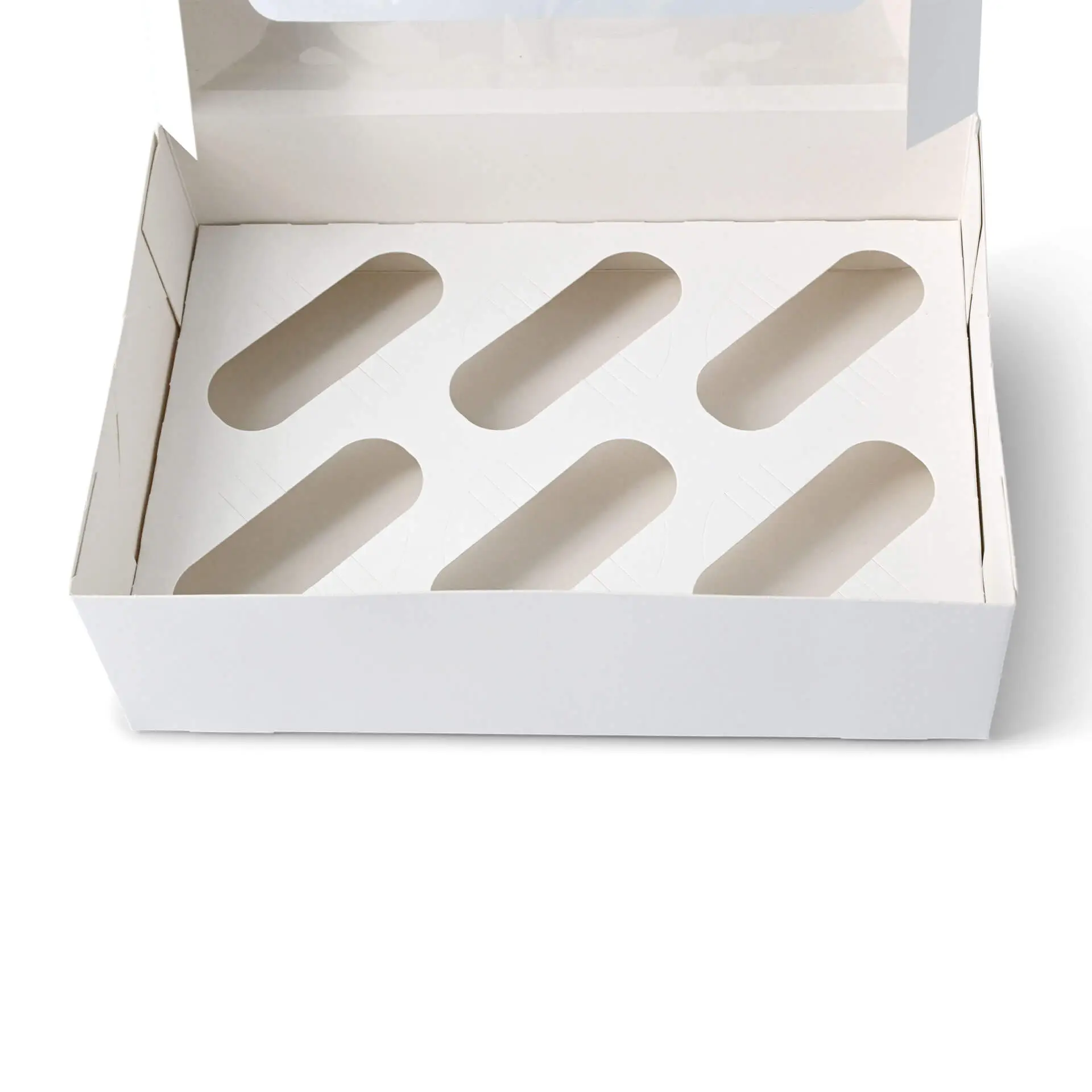 Inserts en carton pour boîtes à cupcakes 6 unités, blanc