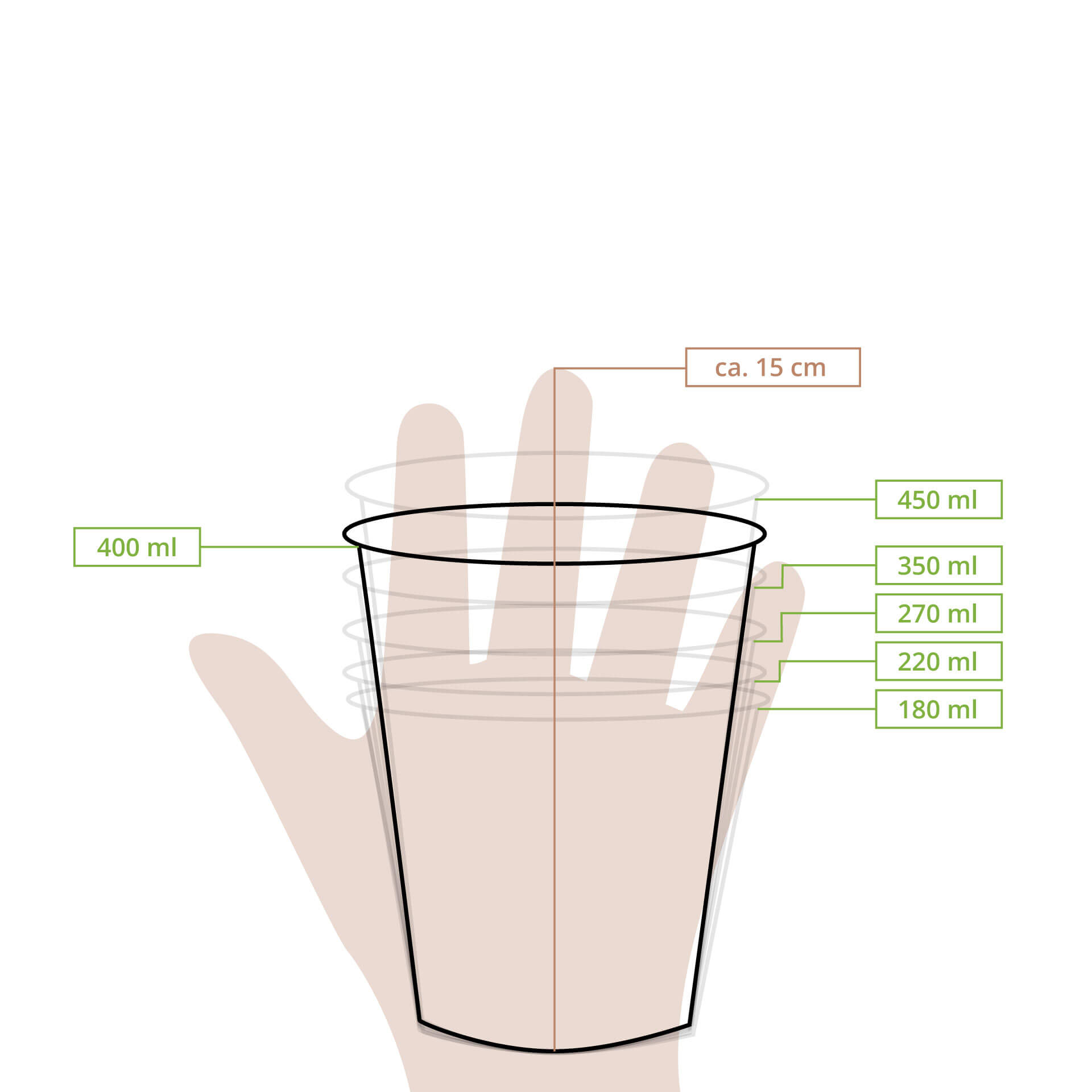 Eisbecher aus Pappe XL, 300 ml, max. 400 ml, Ø 92 mm, braun