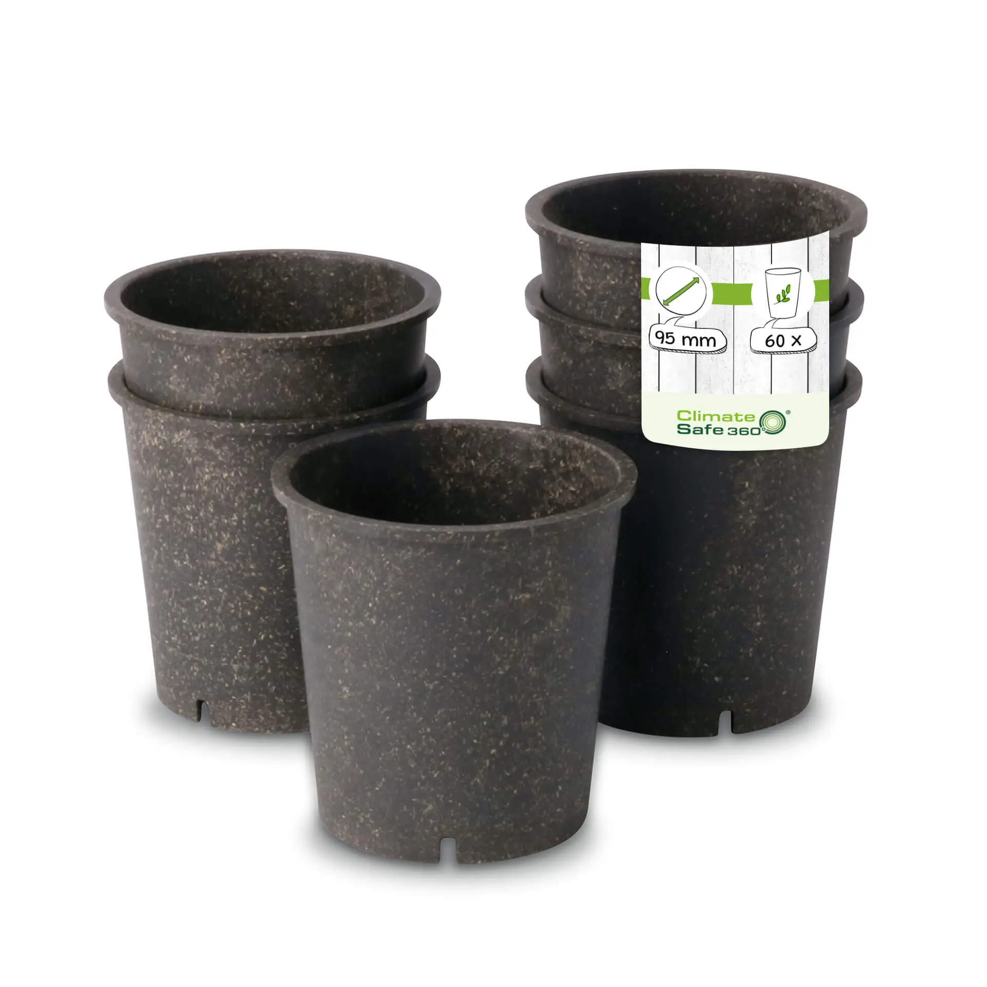 Mehrweg-Becher "merways Cup" 400 ml, Ø 95 mm, Pfeffer / grau