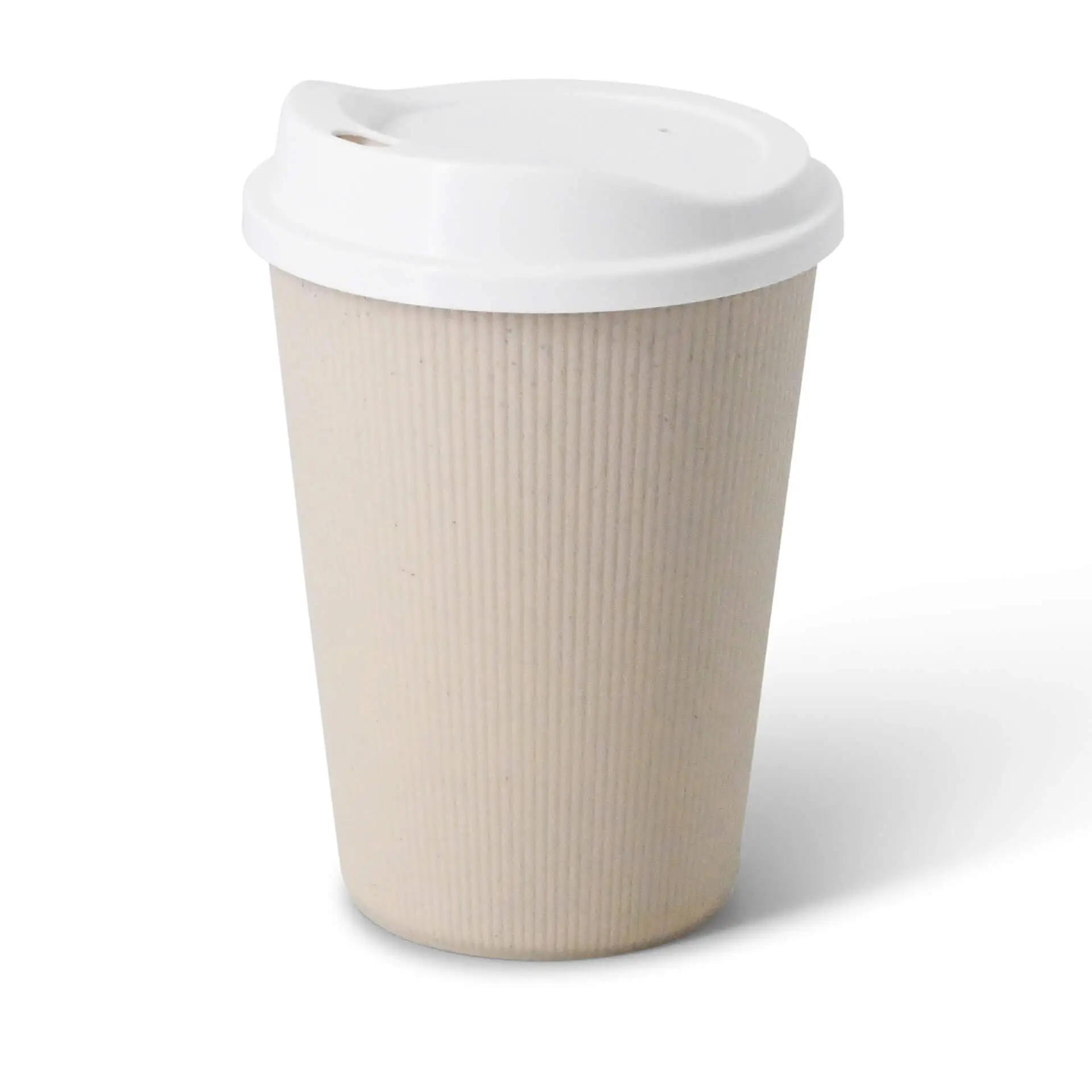 Mehrweg Riffelbecher 400 ml / 16 oz, Ø 90 mm, creme-weiss