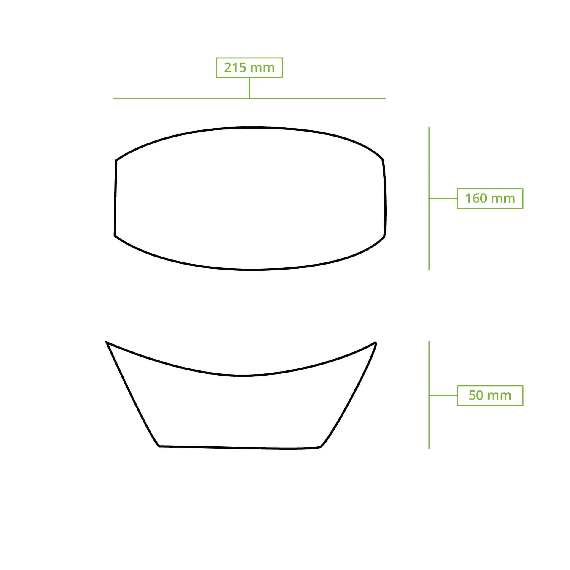 Bateau en carton pour amuses bouches, 800 ml, 21,5 x 16 x 5 cm