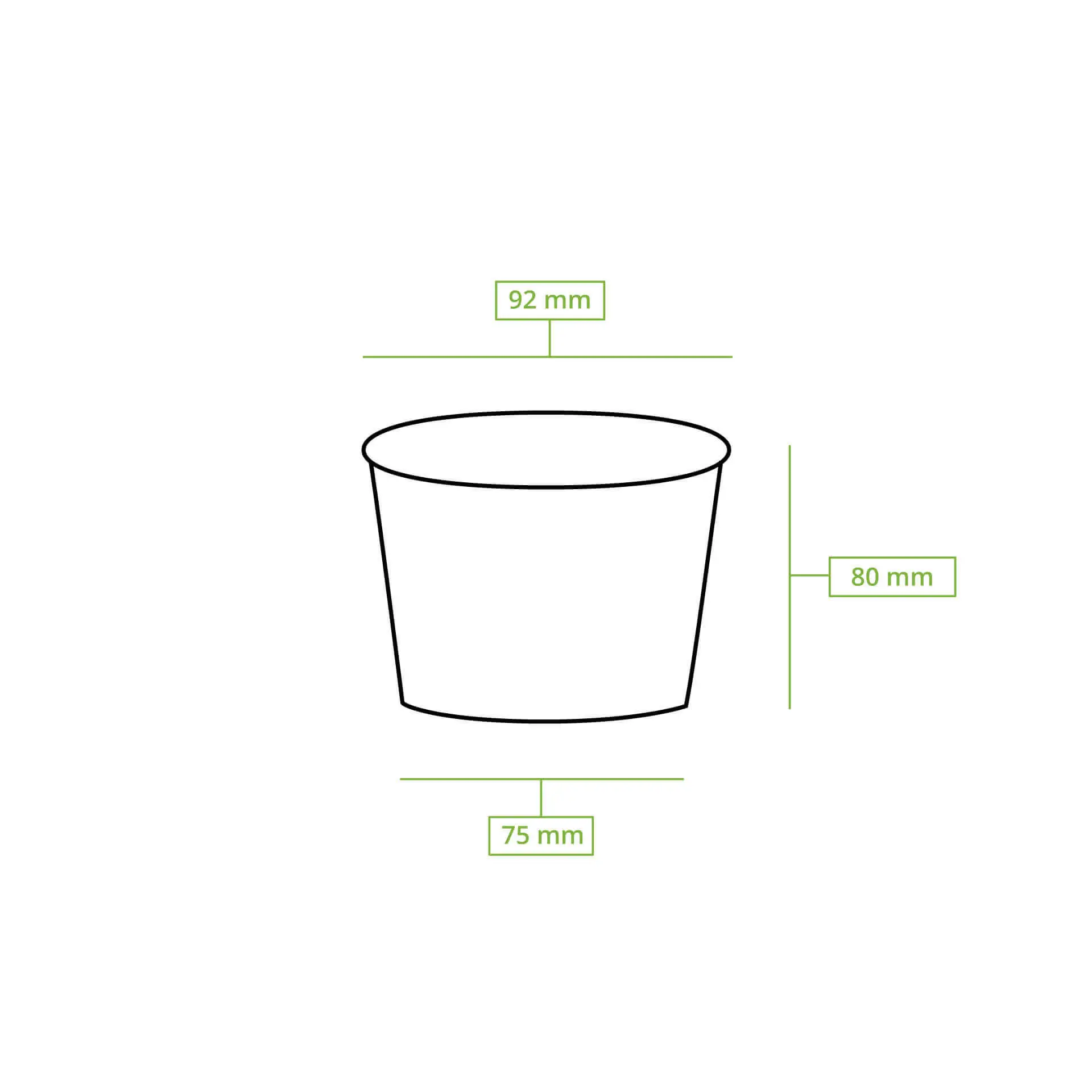 Pot à glace en carton L, 10 oz, max. 12 oz, Ø 92 mm, brun