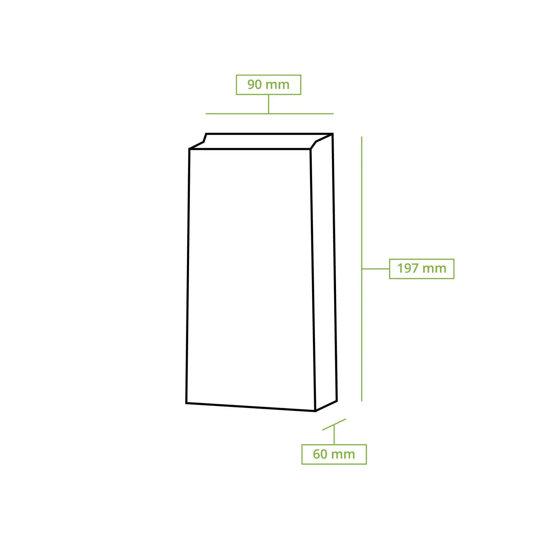 Blockbeutel m. PLA-Fenster S, 9 x 6 x 19,5 cm, braun, Kraftpapier