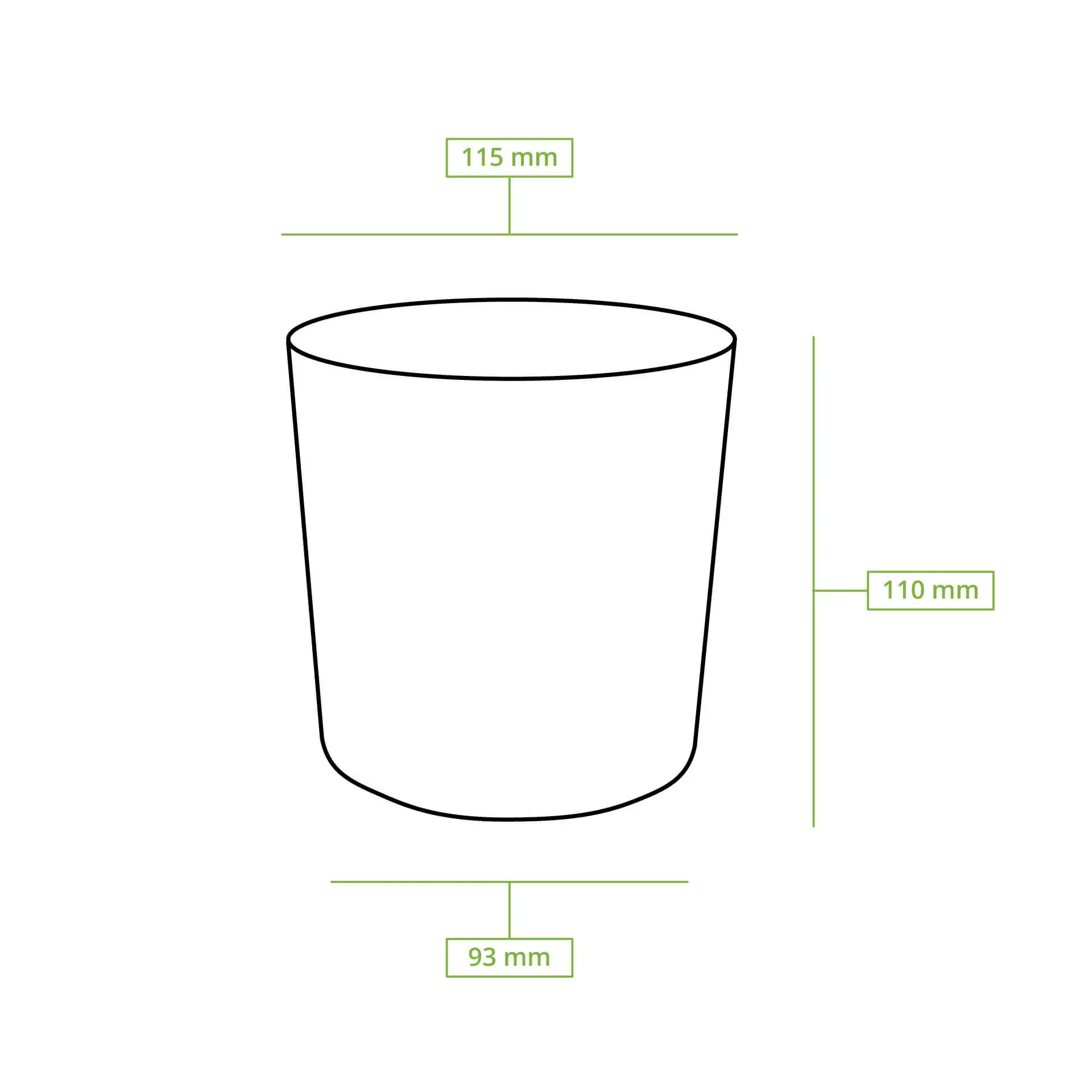 Pot premium en carton blanc, 600 ml / 24 oz, Ø 115 mm