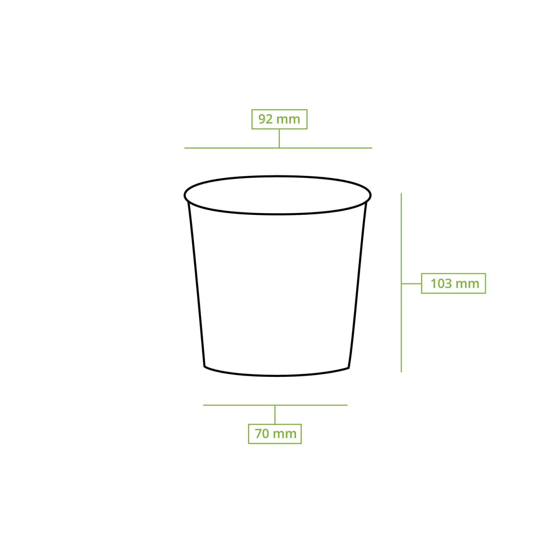 Eisbecher aus Pappe XXL, 400 ml, max. 450 ml, Ø 92 mm, weiss