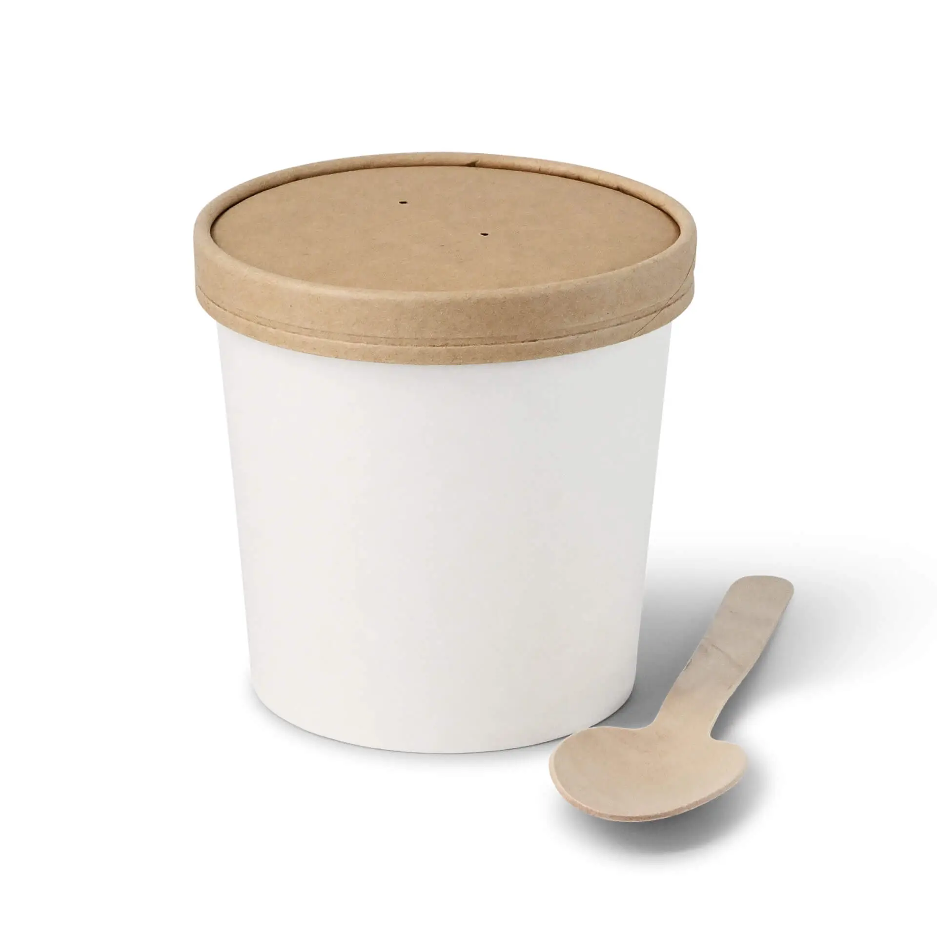 Pot premium en carton blanc, 600 ml / 24 oz, Ø 115 mm