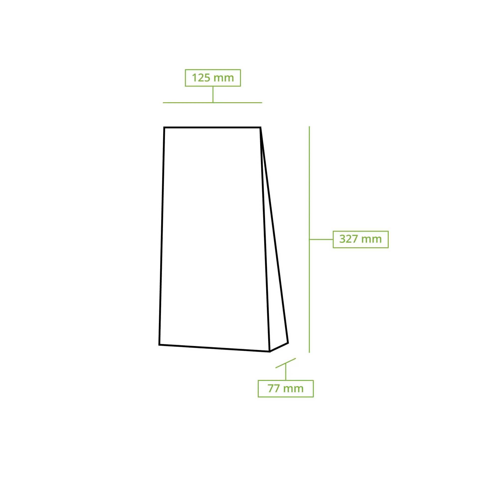 Blockbeutel L, 12,5 x 7,5 x 32,5 cm, PP-Folie, braun, Clipband, Kraftpapier