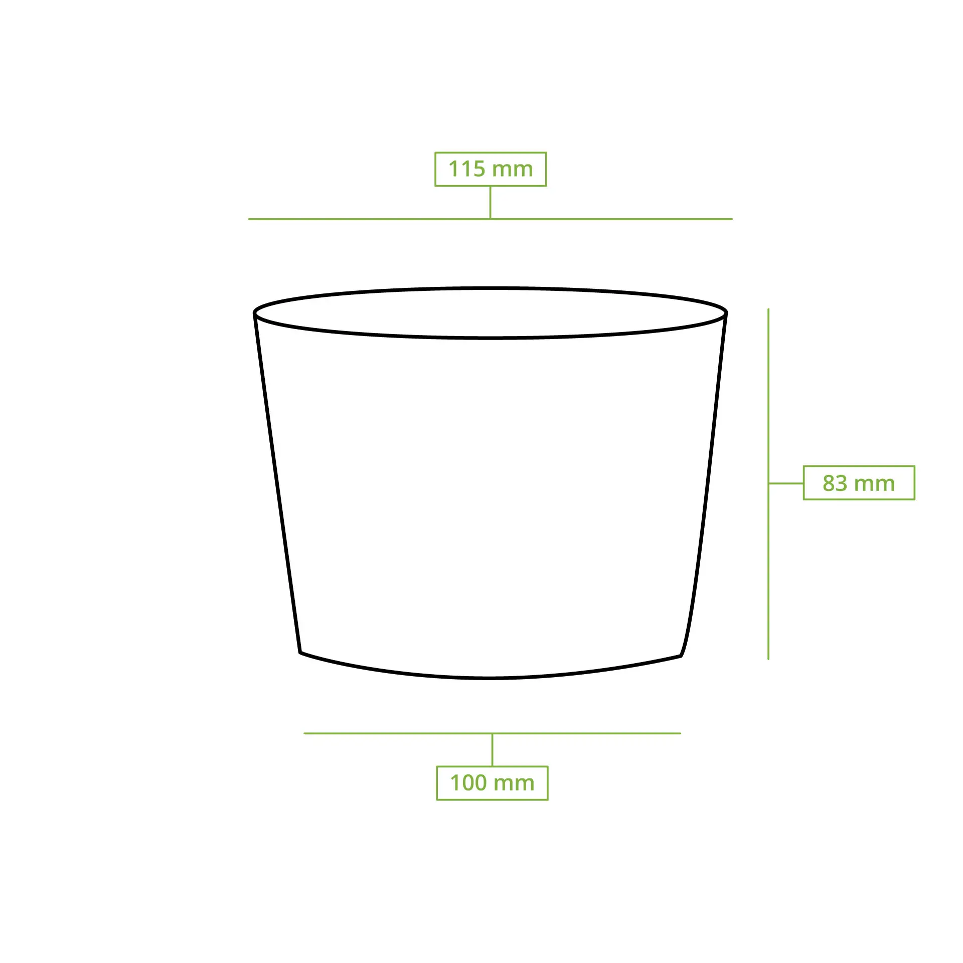 Suppenbecher to go aus Karton 525 ml, Ø 114 mm, braun, Icons