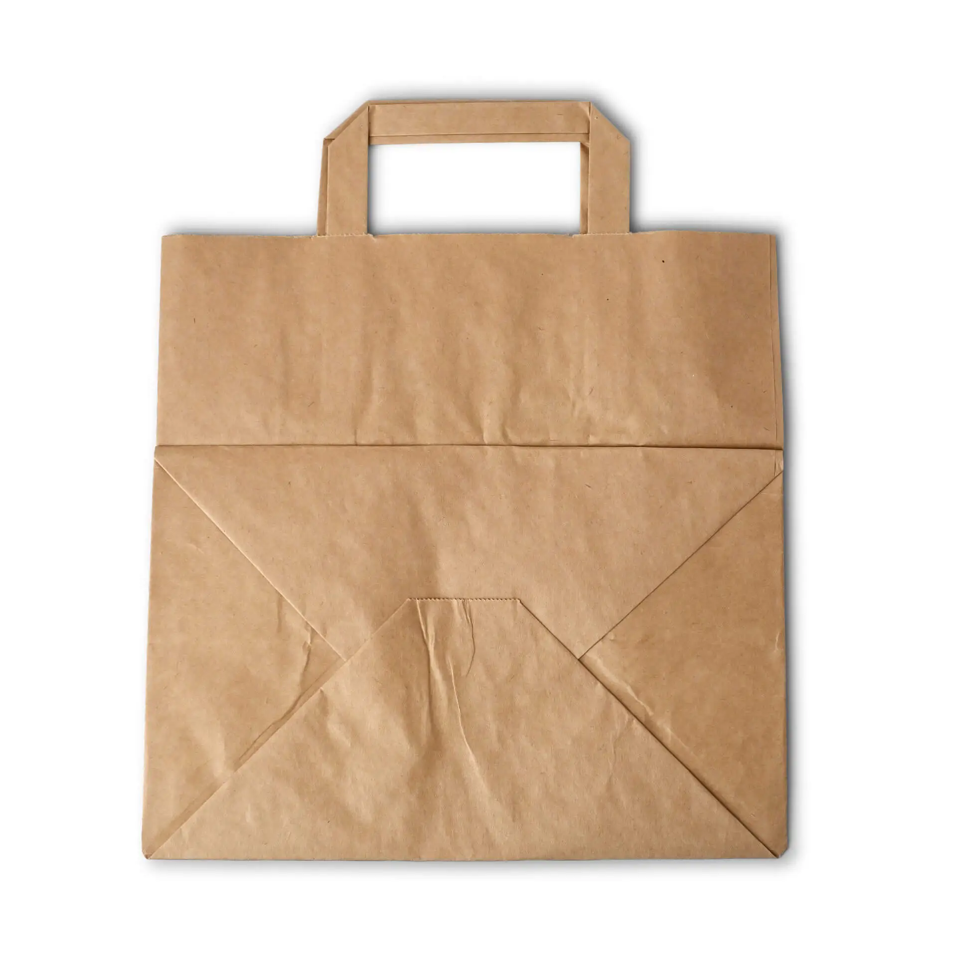 Tragetaschen aus Recyclingpapier L, 26 x 17 x 25 cm, braun, breiter Boden  