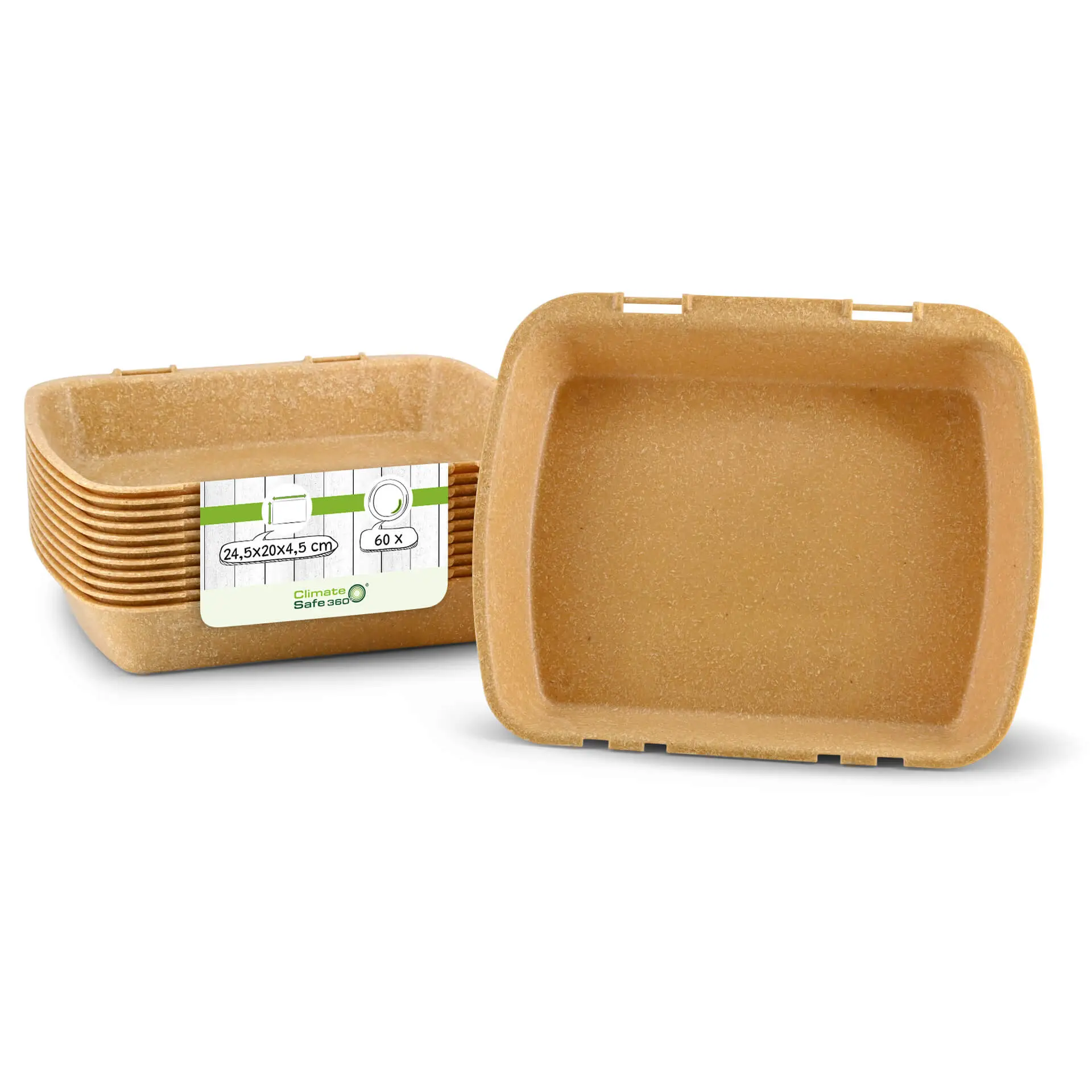 Contenant réutilisable merways Box caramel / brun, 24,5 x 20 x 4,5cm, HP4