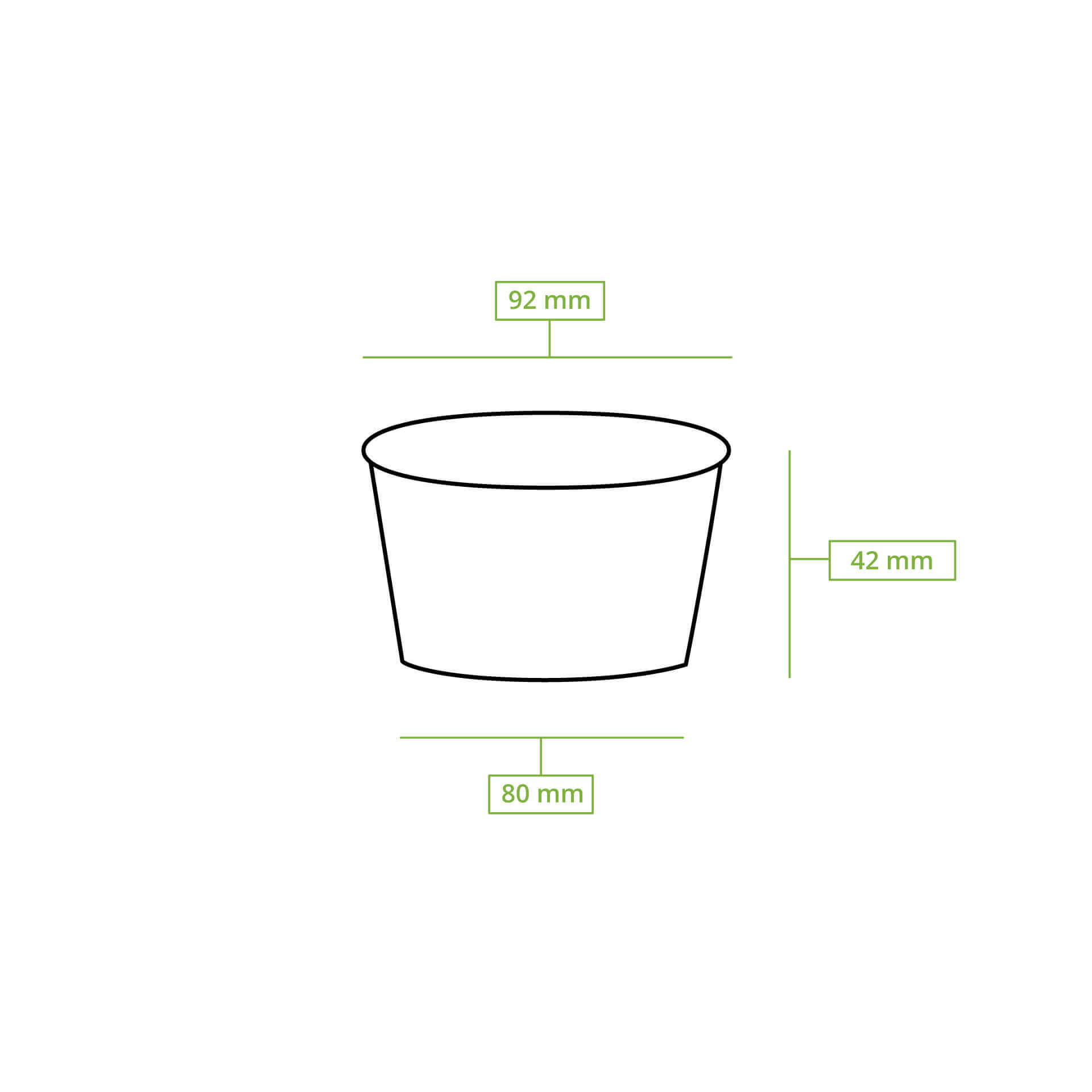 Eisbecher aus Pappe XS, 100 ml, max. 180 ml, Ø 92 mm, braun