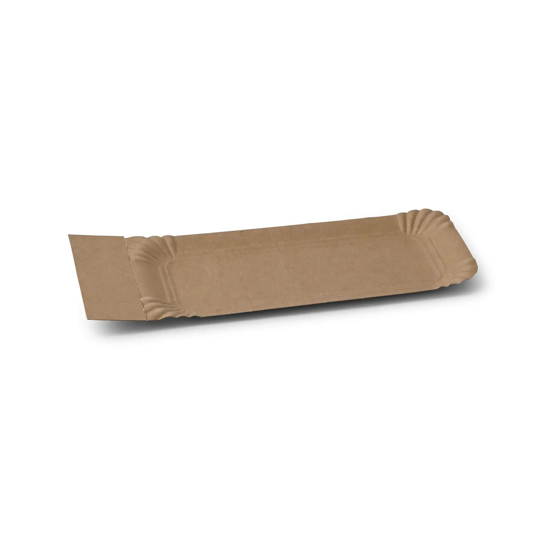 Assiettes en carton avec rebord 8 x 18 + 3 cm, marron, rectangulaires