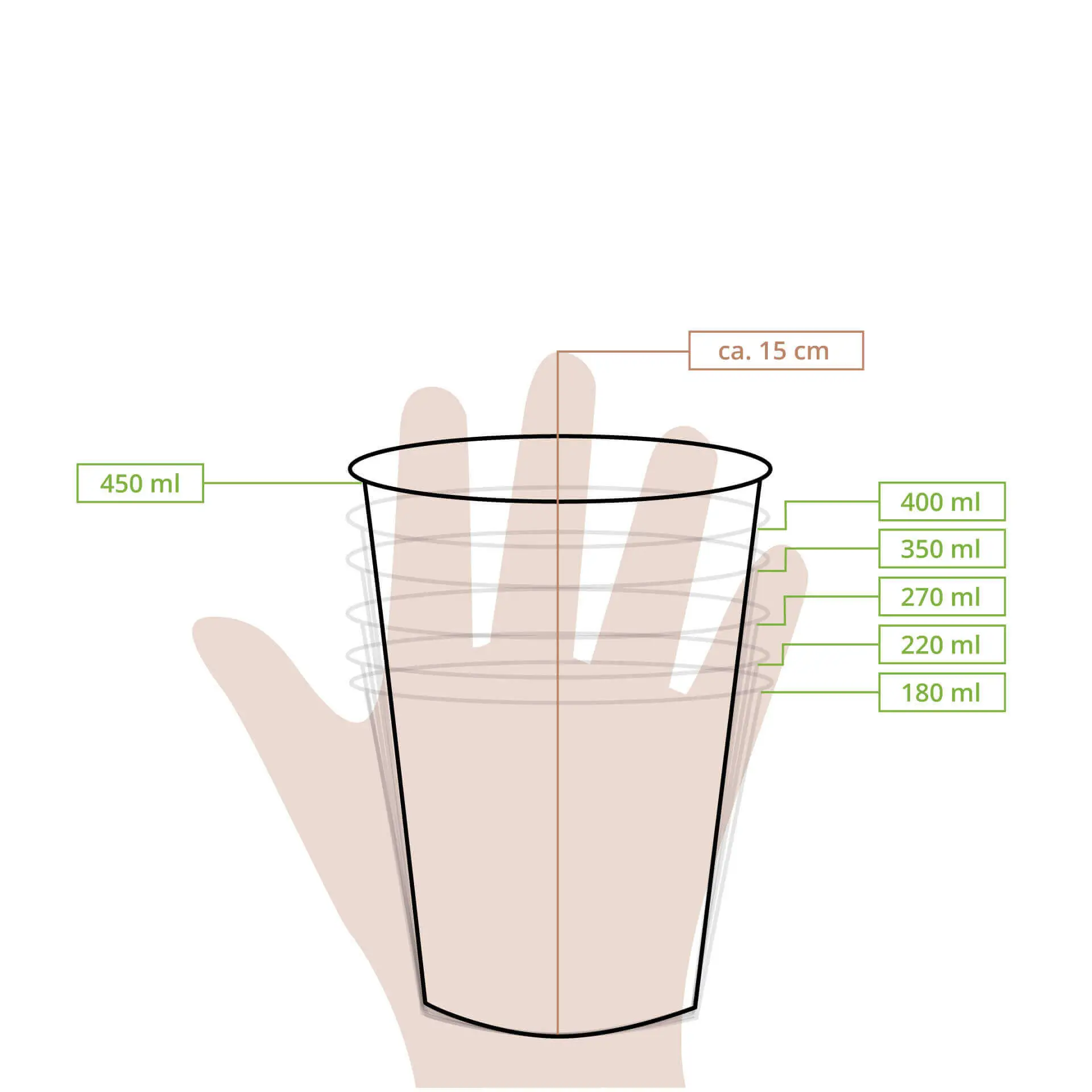 Eisbecher aus Pappe XXL, 400 ml, max. 450 ml, Ø 92 mm, braun