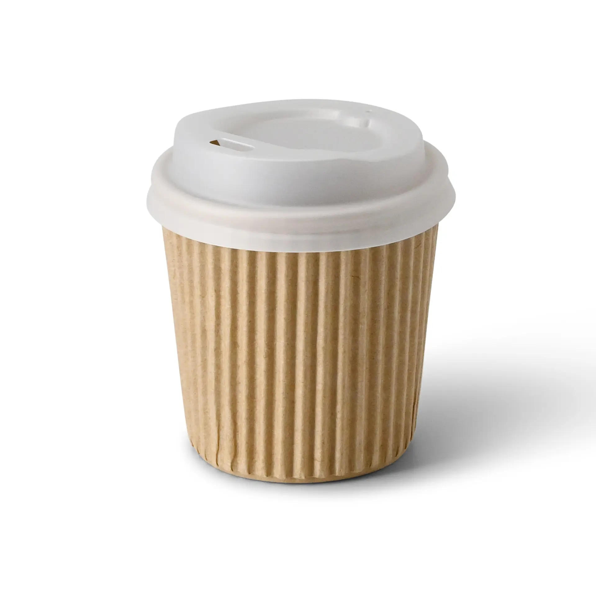 Riffelbecher / Kaffee to go Becher 100 ml / 4 oz, Ø 62 mm, braun