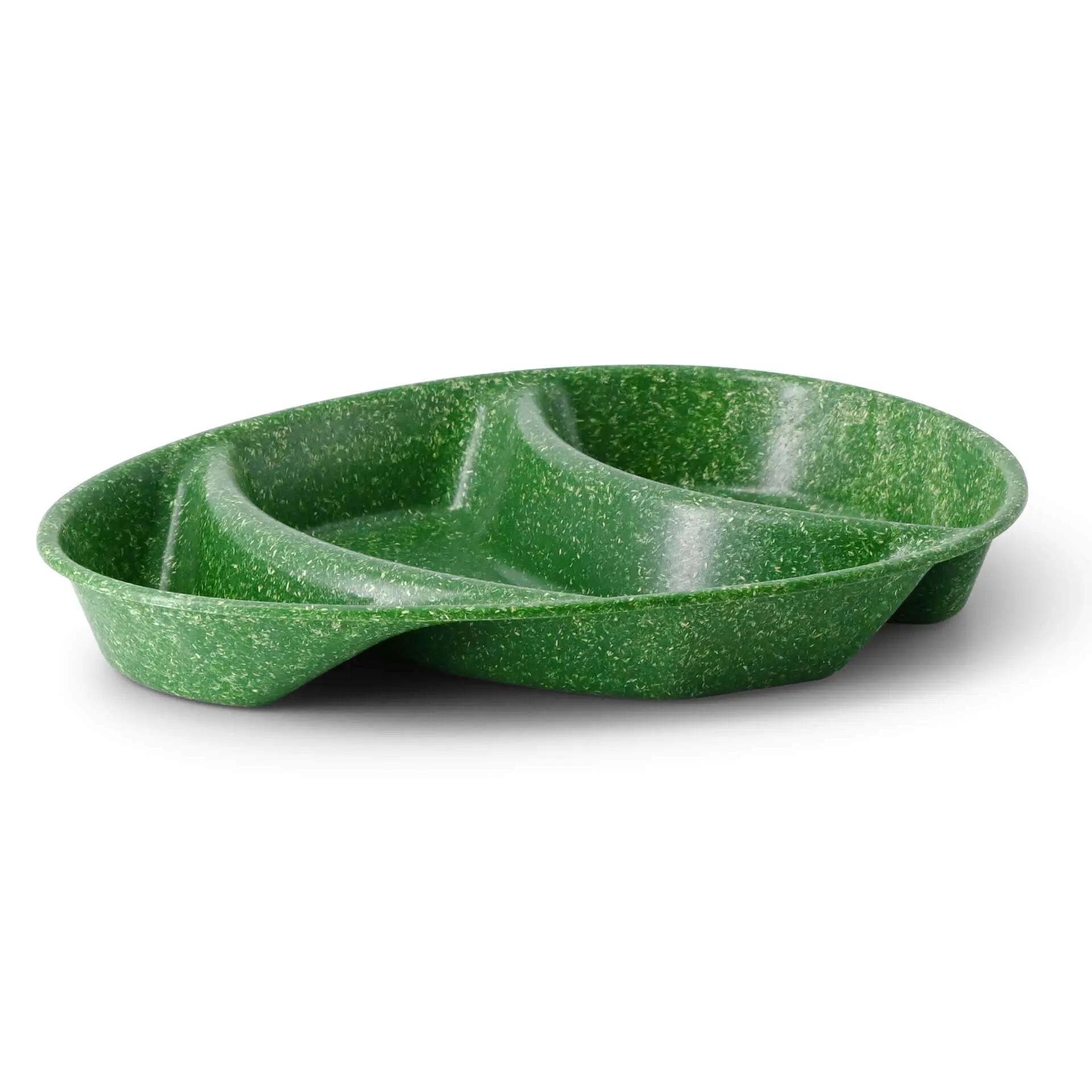 Assiette ovale réutilisable "merways Plate" 27,5 x 20 x 3,5 cm, 3 compartiments, épinards / vert foncé