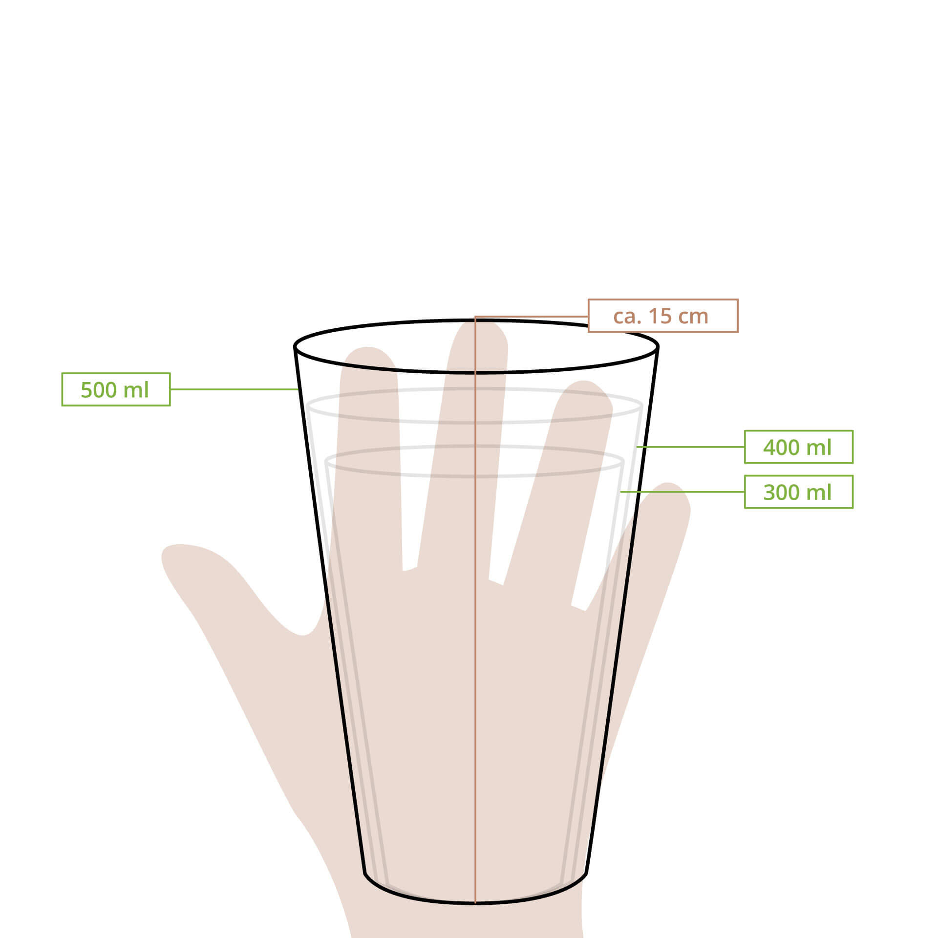 Mehrwegbecher 500 ml, Ø 90 mm, PP, transparent