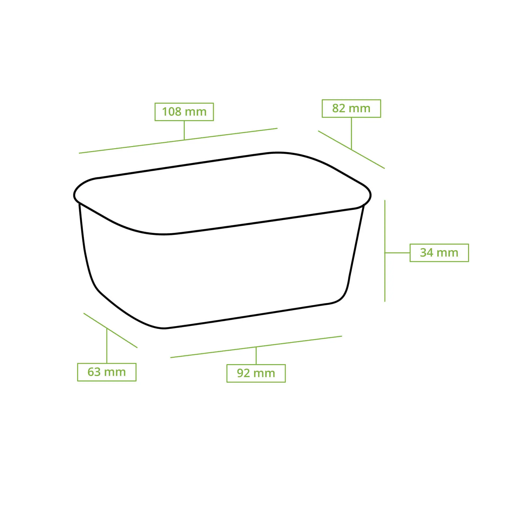 Verpackungsbecher 150 ml, 11 x 8 x 3,5 cm, braun, rechteckig