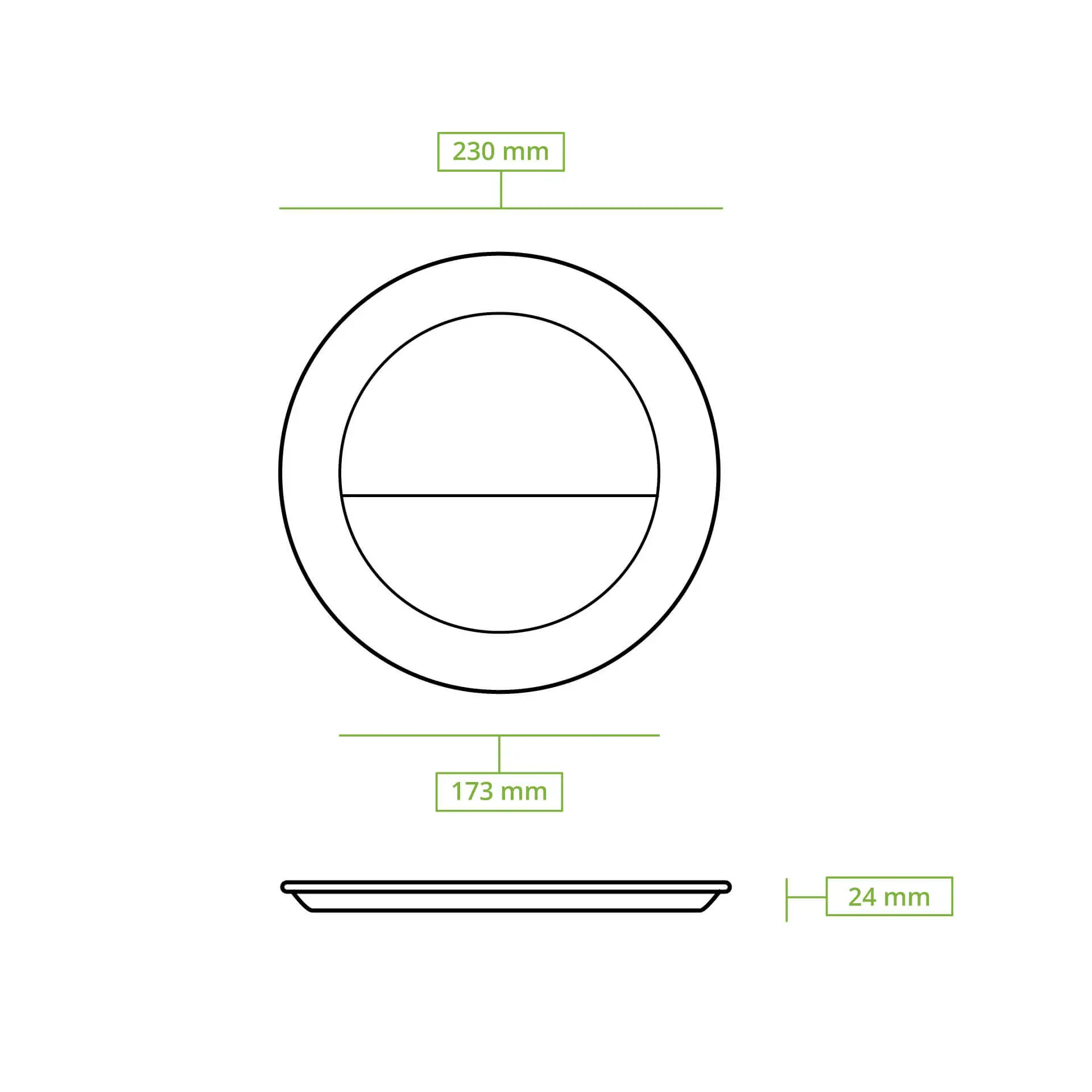 Assiette en canne à sucre Ø 22 cm, 2 compartiments, ronde