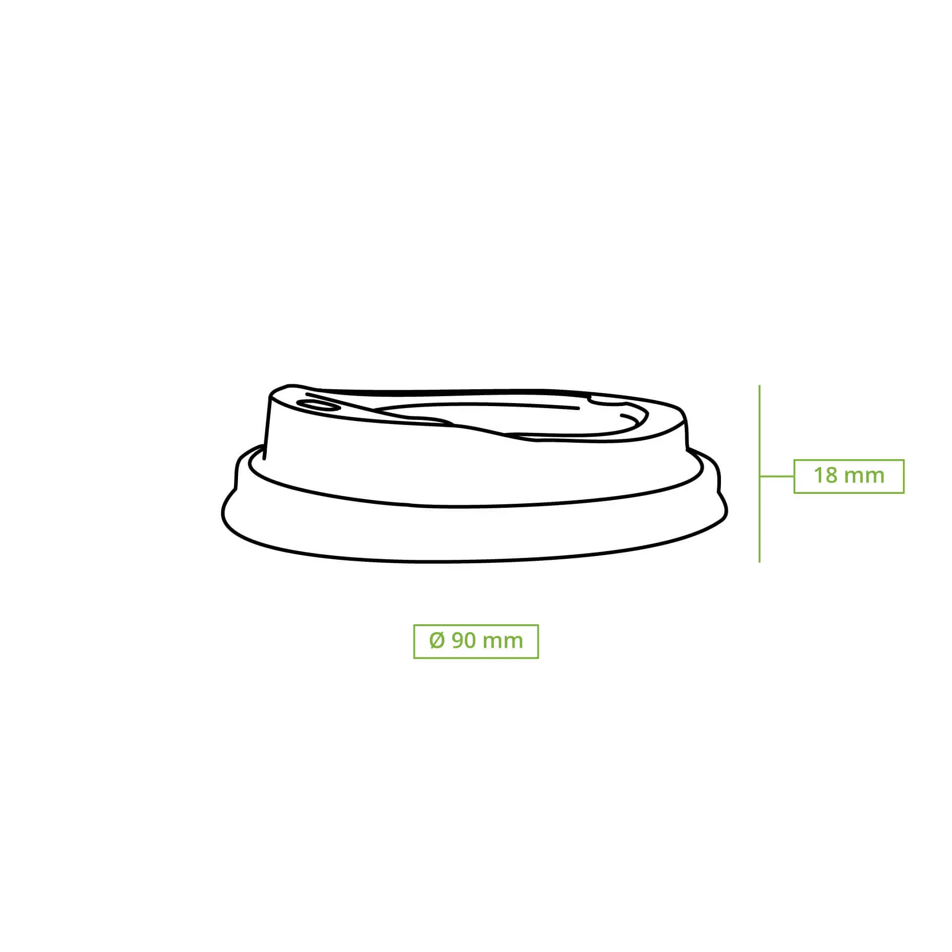 CPLA-Deckel Ø 90 mm, weiss, Trinköffnung