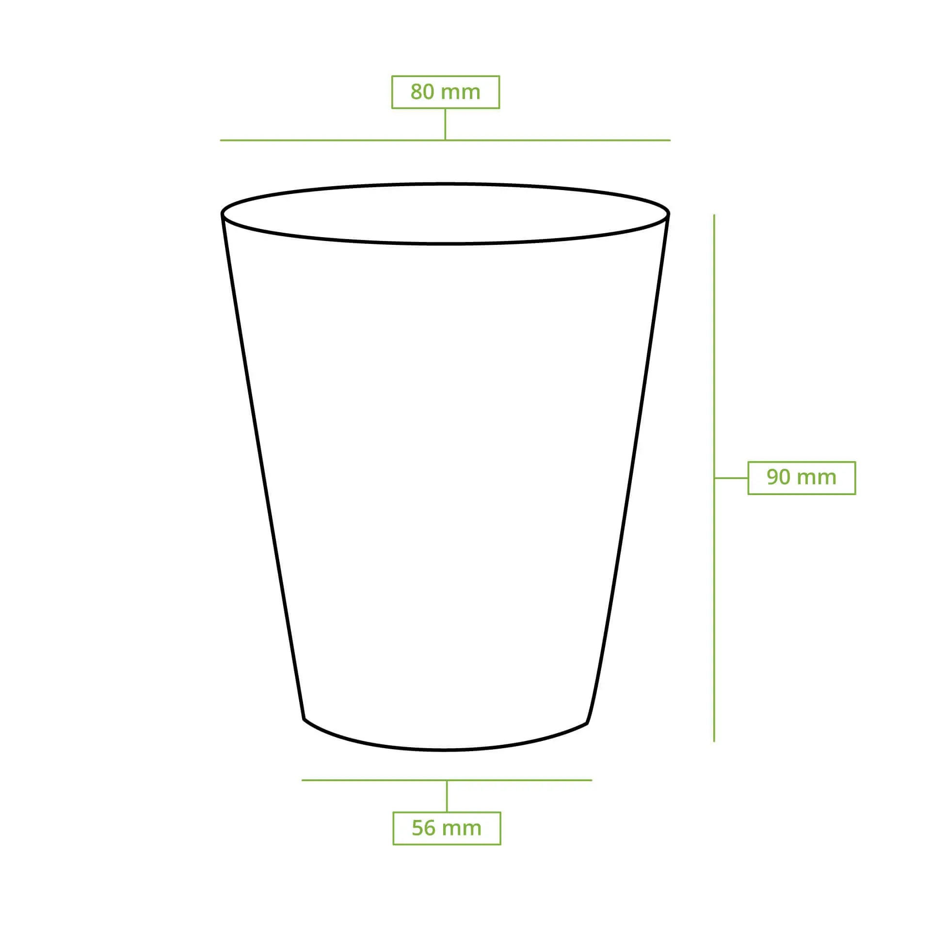 Pappbecher 200 ml / 8 oz, Ø 80 mm, "EcoUp©"-Icons