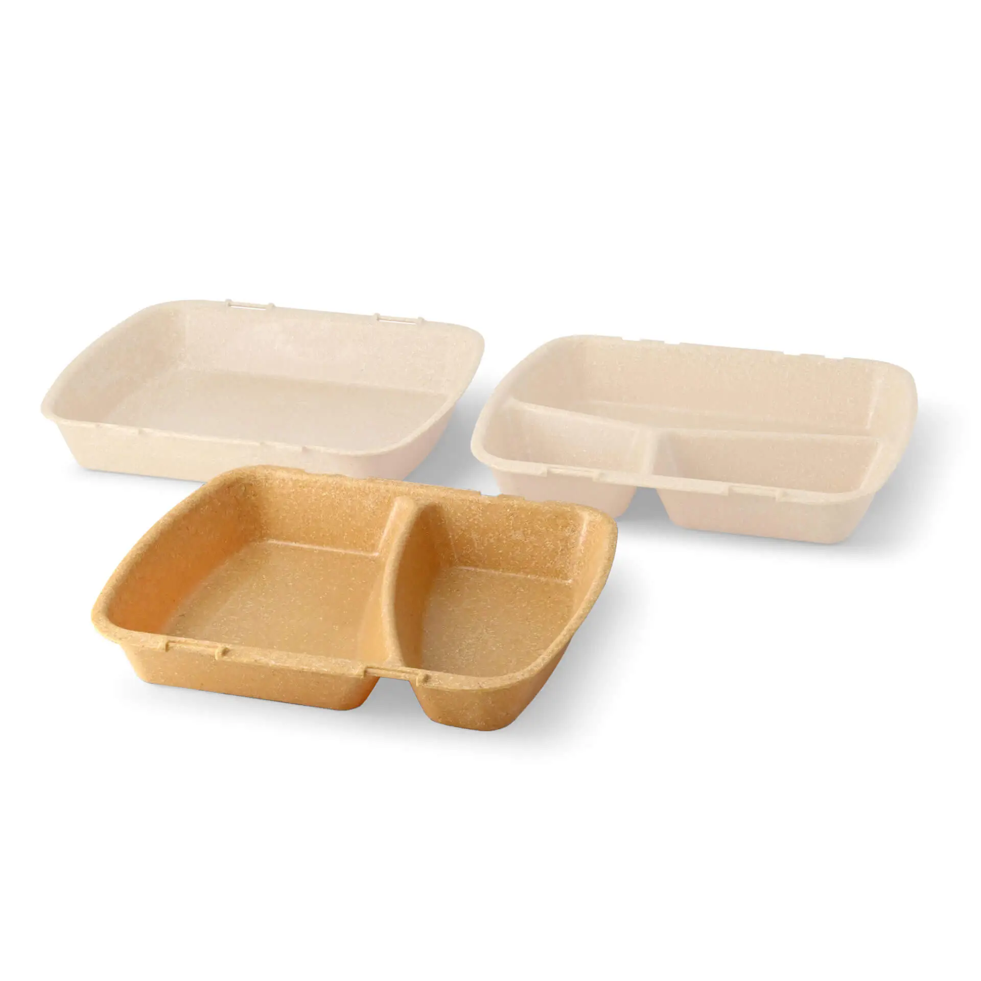 Contenant réutilisable "merways Box" 24,5 x 20 x 4,5 cm, 2 compartiments, HP4/2, caramel / marron