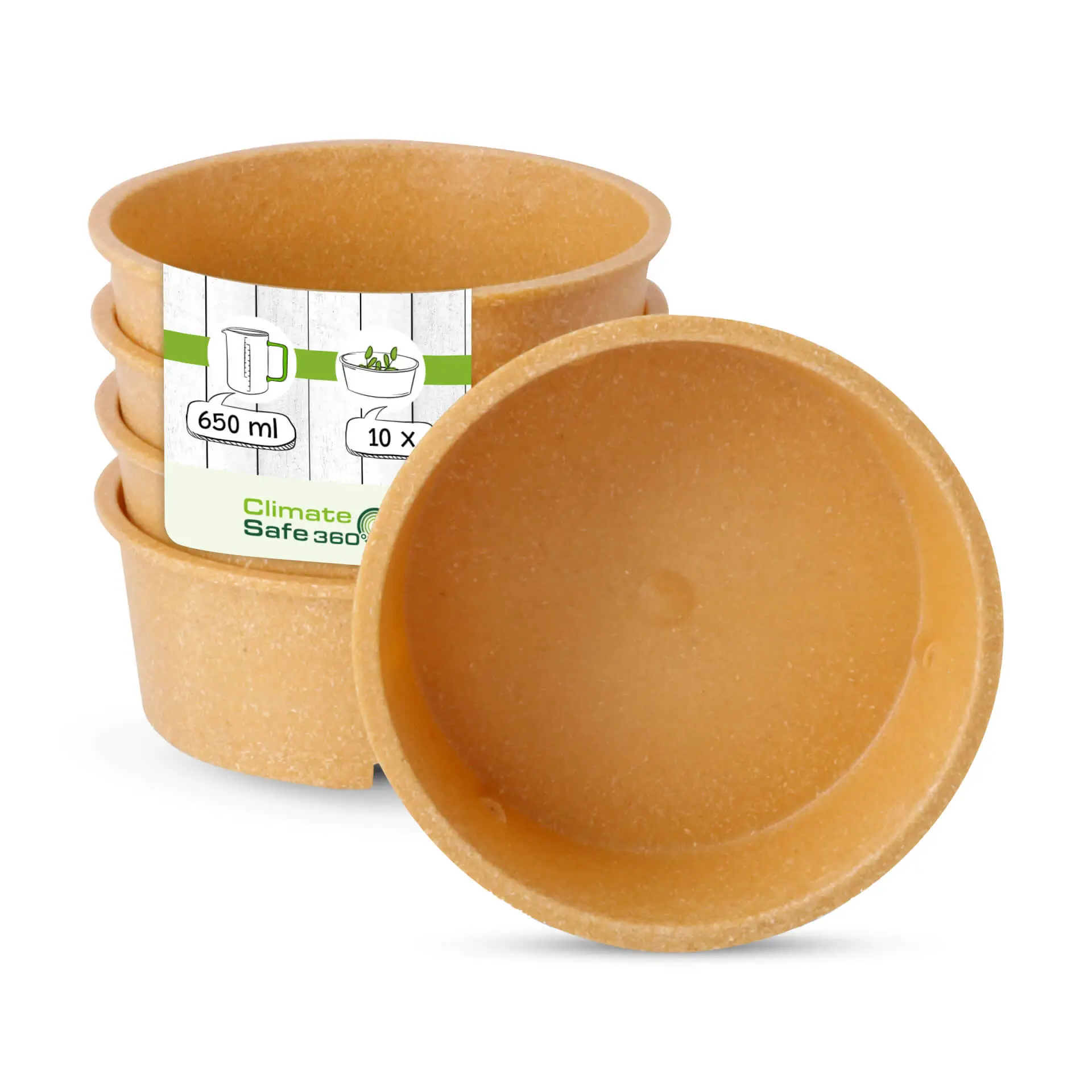 Bol réutilisable "merways Bowl" 650 ml, Ø 150 mm, caramel / brun